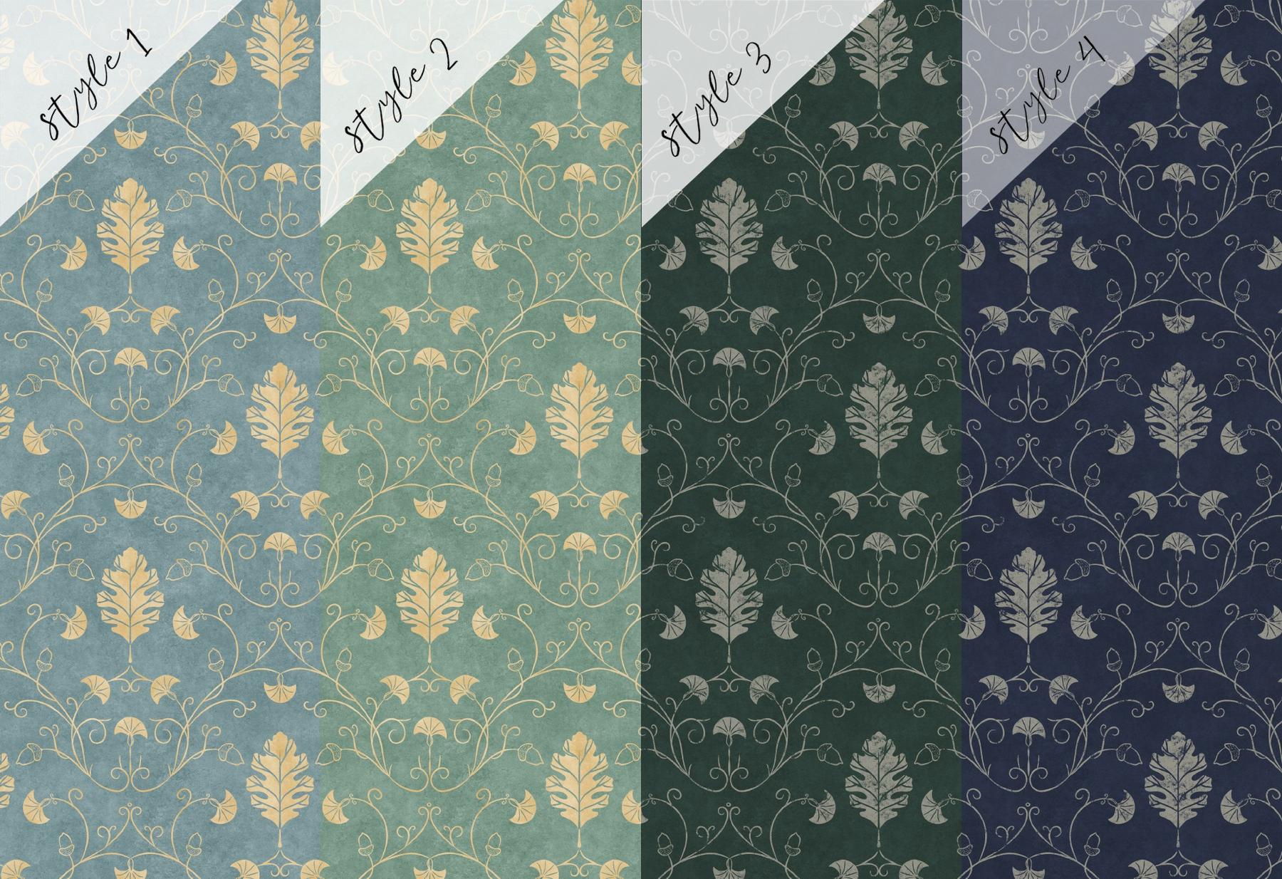 Elegant Floral Vine Pattern Wallpaper Mural