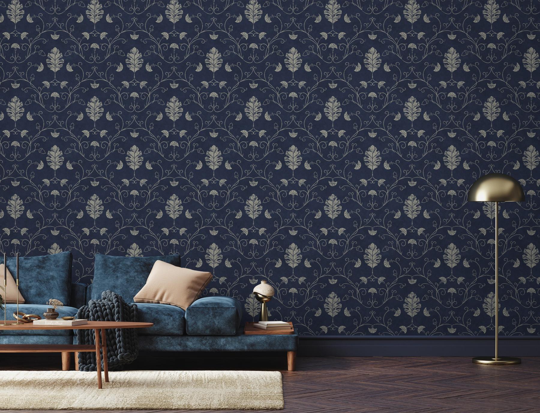 Elegant Floral Vine Pattern Wallpaper Mural