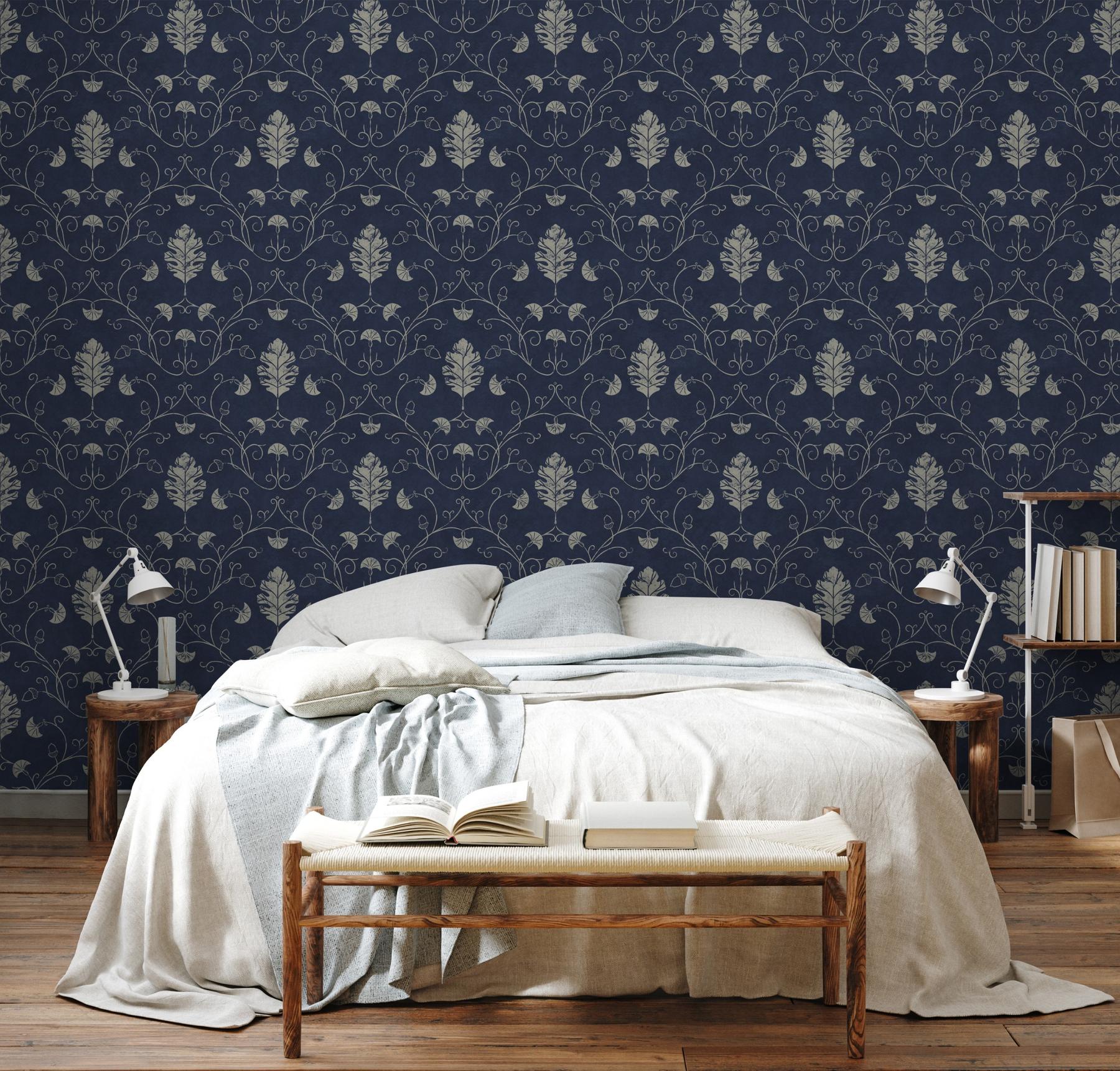 Elegant Floral Vine Pattern Wallpaper Mural