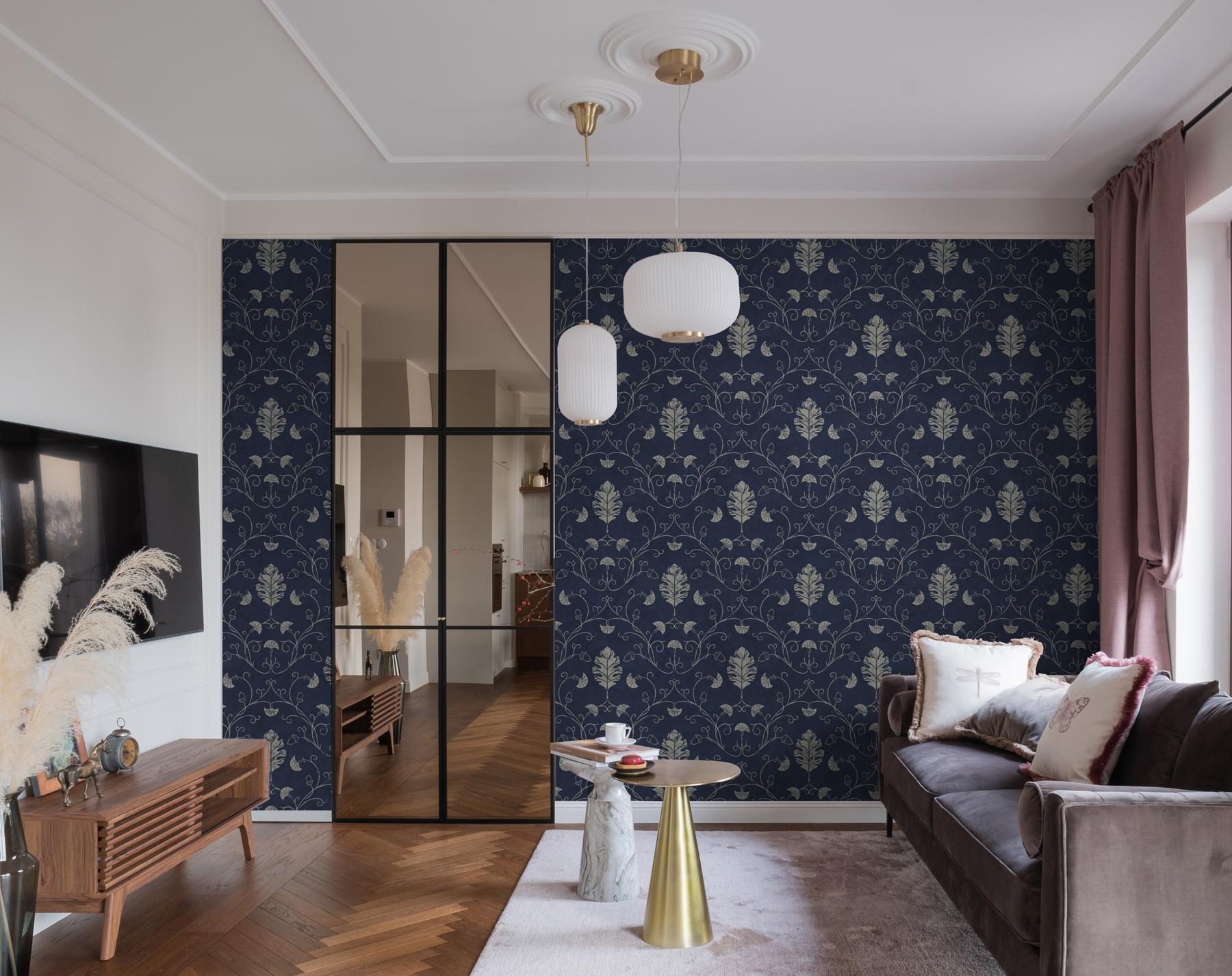 Elegant Floral Vine Pattern Wallpaper Mural