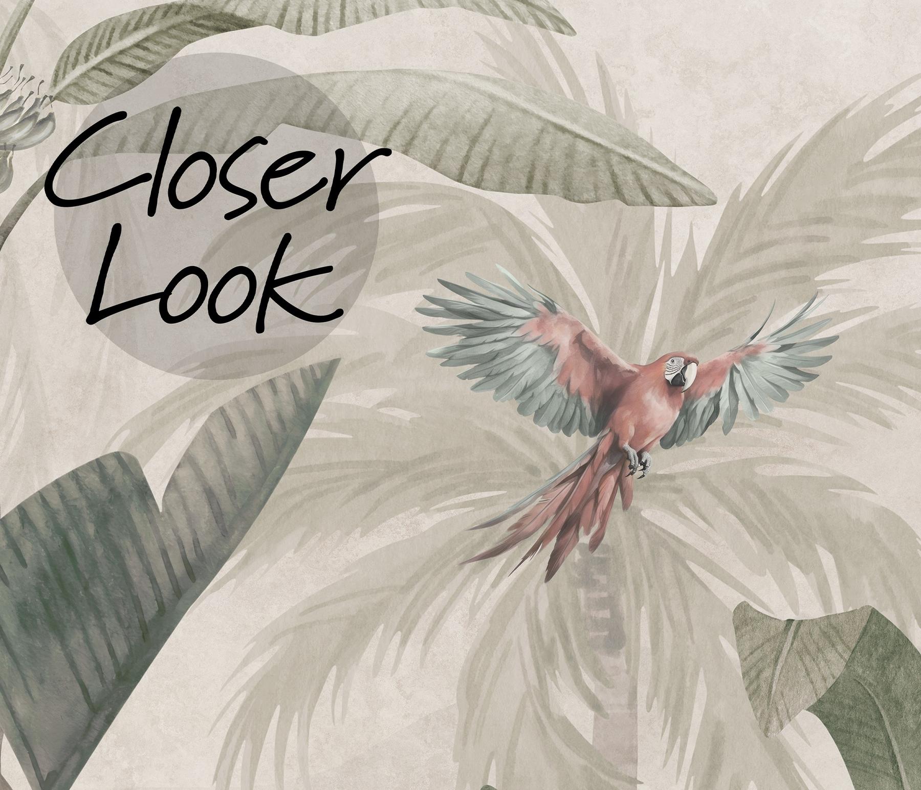 Tropical Palm Trees and Parrots Wallpaper Mural