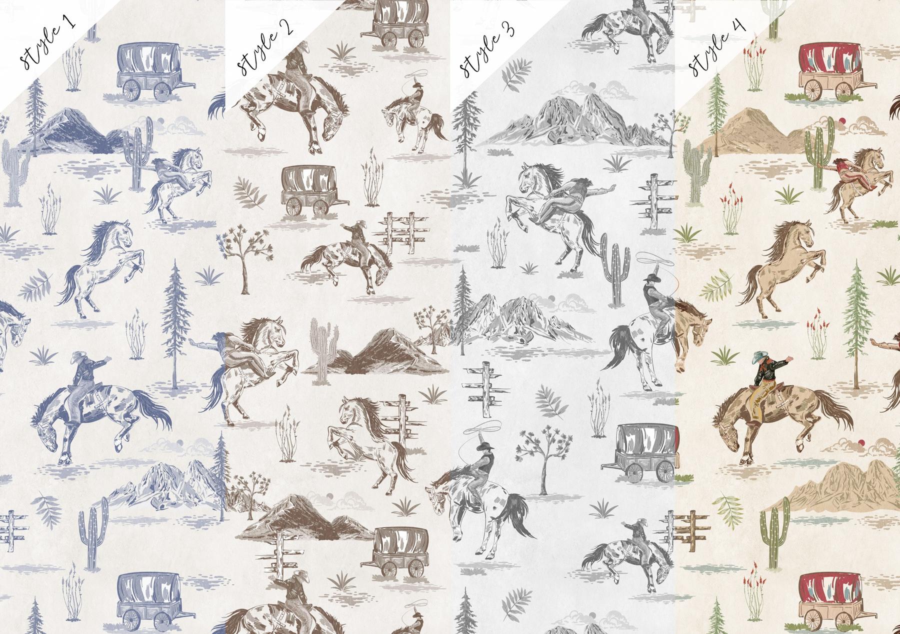 Western Cowboy Horses Adventure Wallpaper Mural