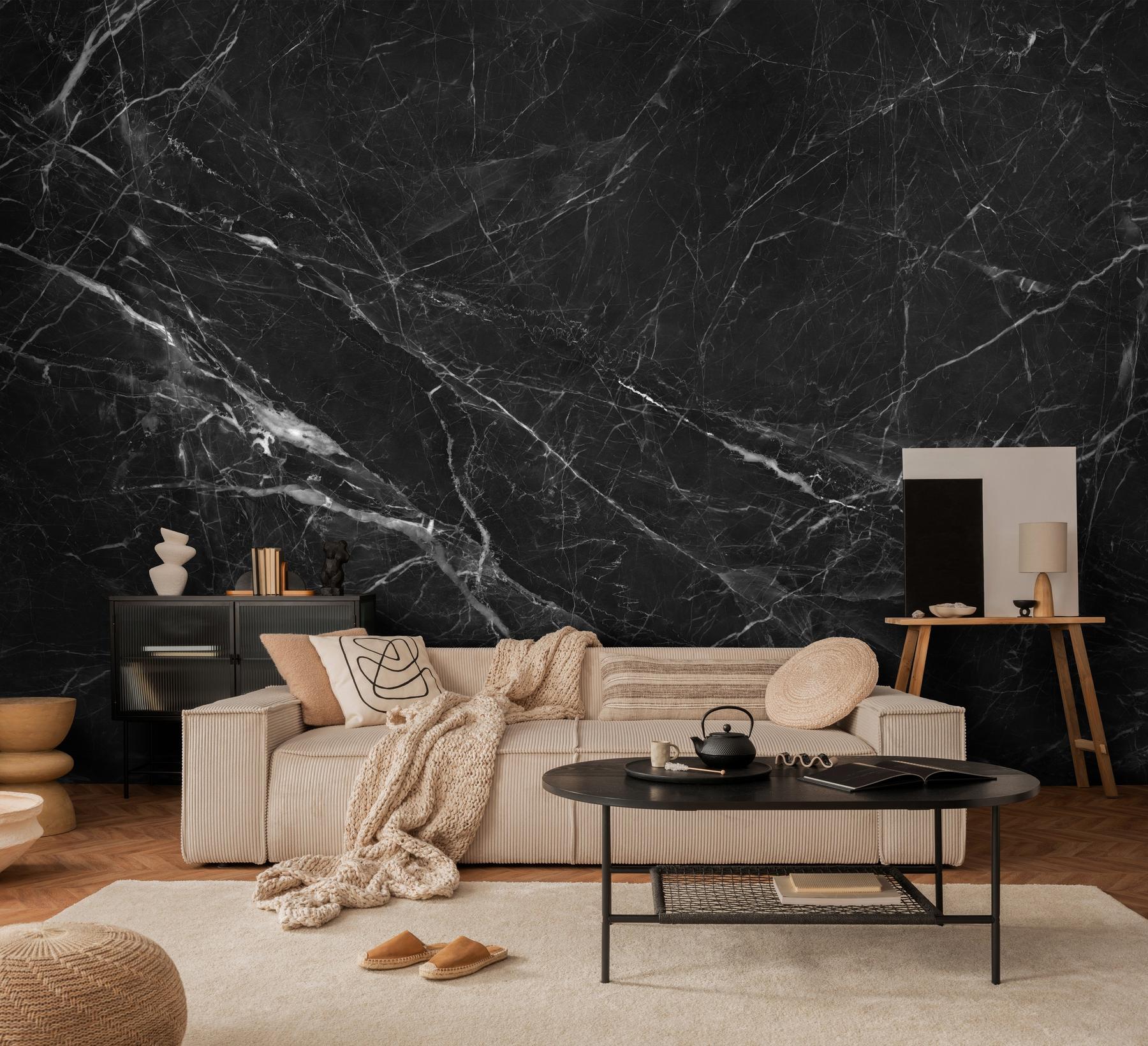 Luxury Dark Marble Effect Wallpaper Mural
