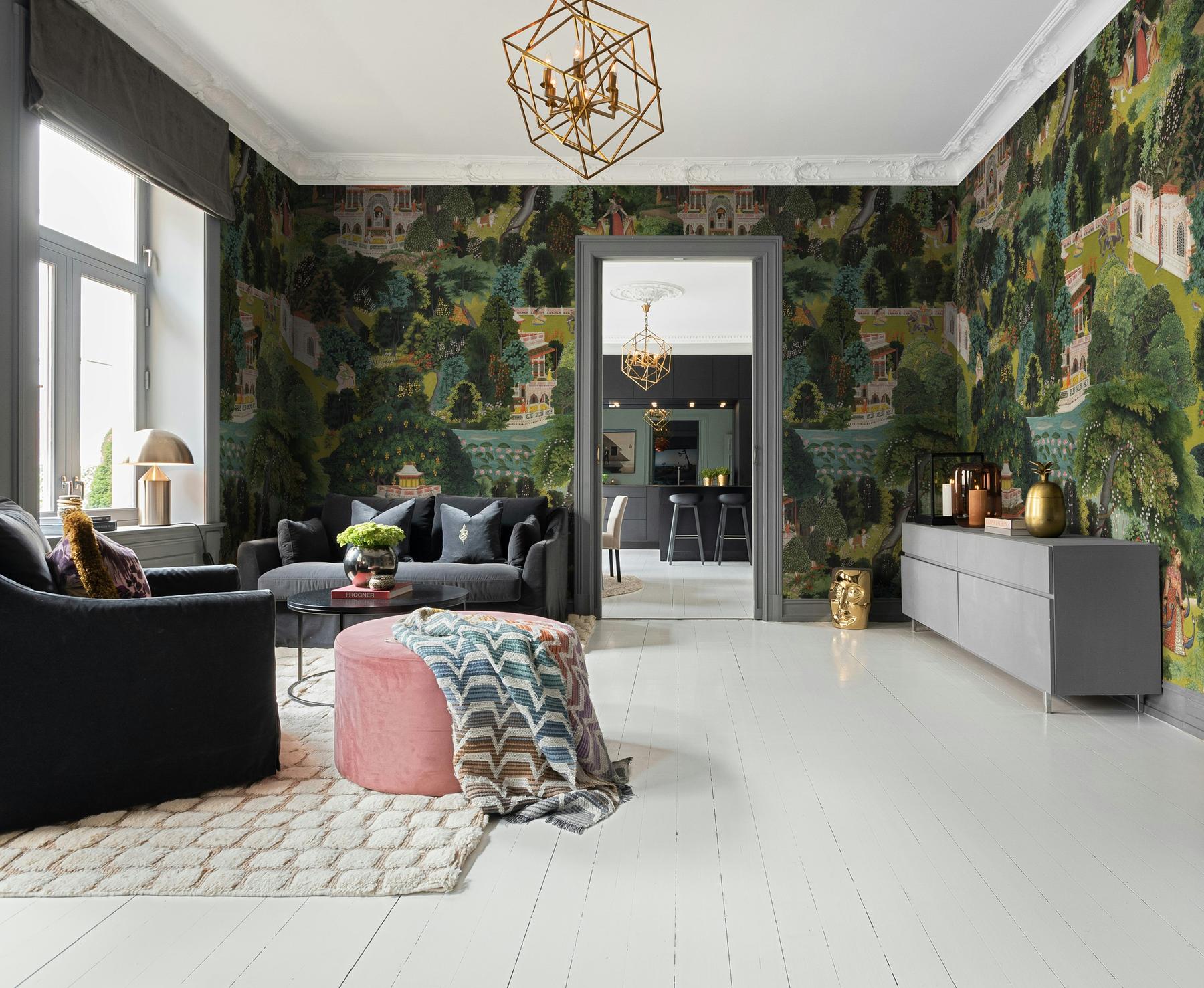 Indian Traditional Garden Art Wallpaper Mural