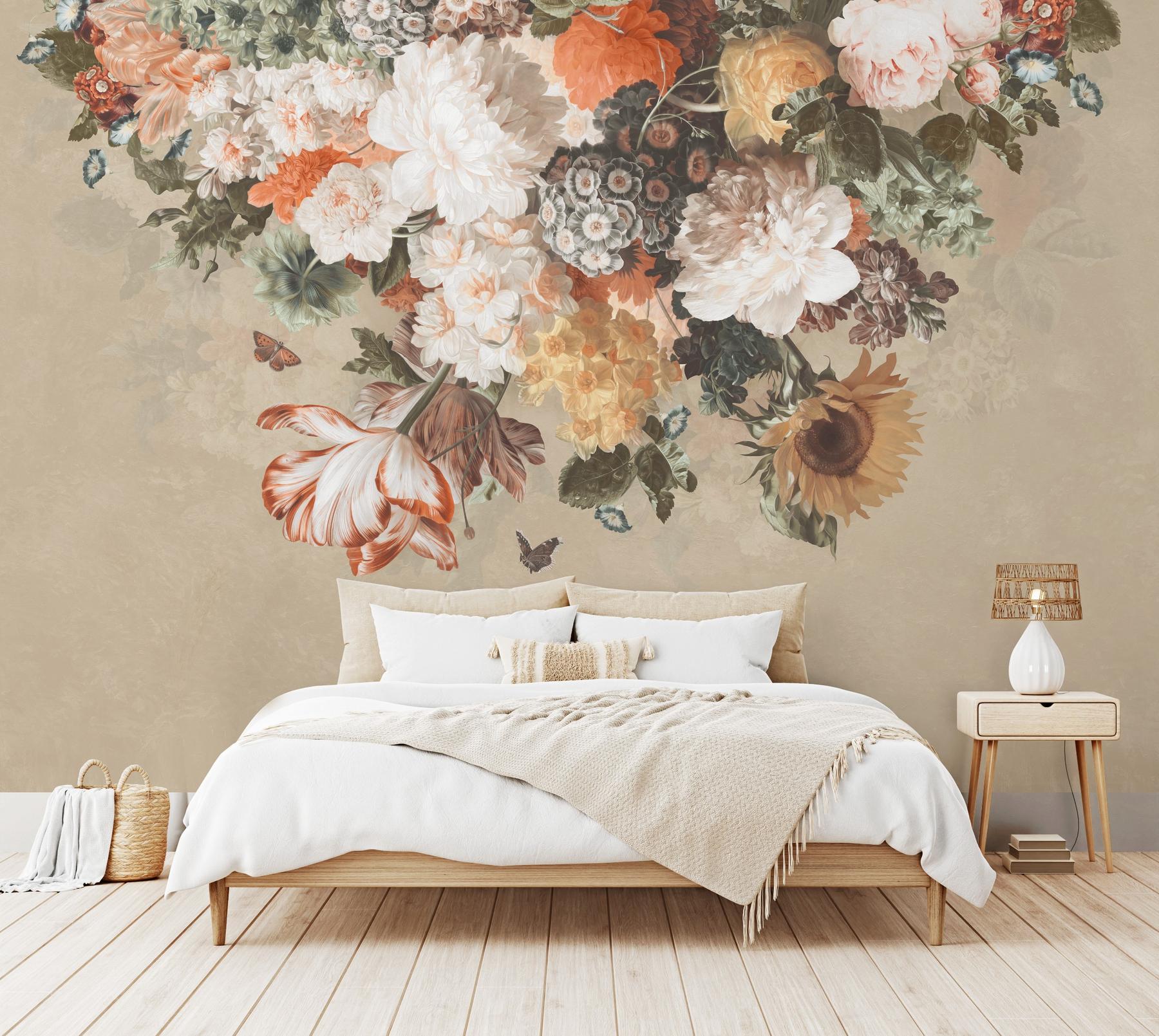 Enchanted Dutch Floral Bouquet Wallpaper Mural