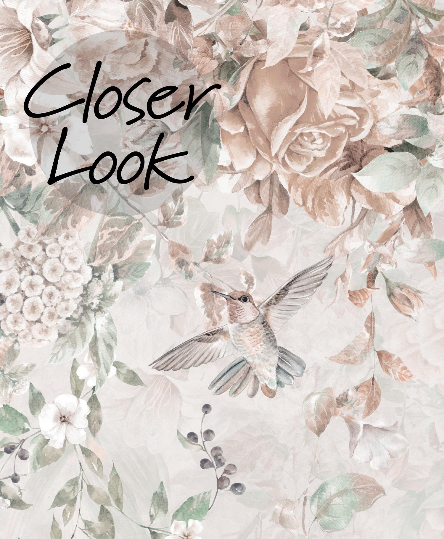 Whimsical Ivy Floral and  Birds Wallpaper Mural