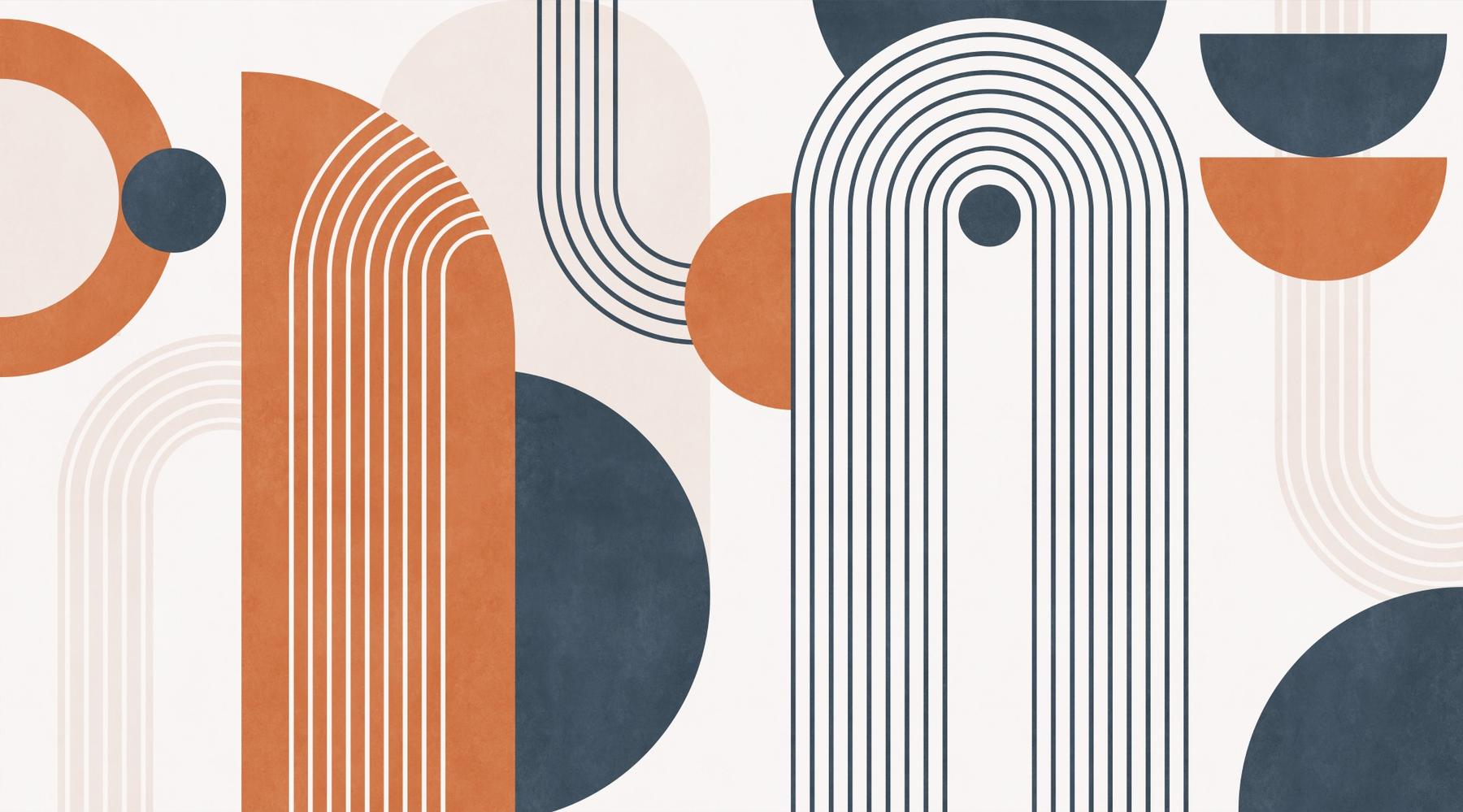 Modern Geometric Arch Lines Wallpaper Mural