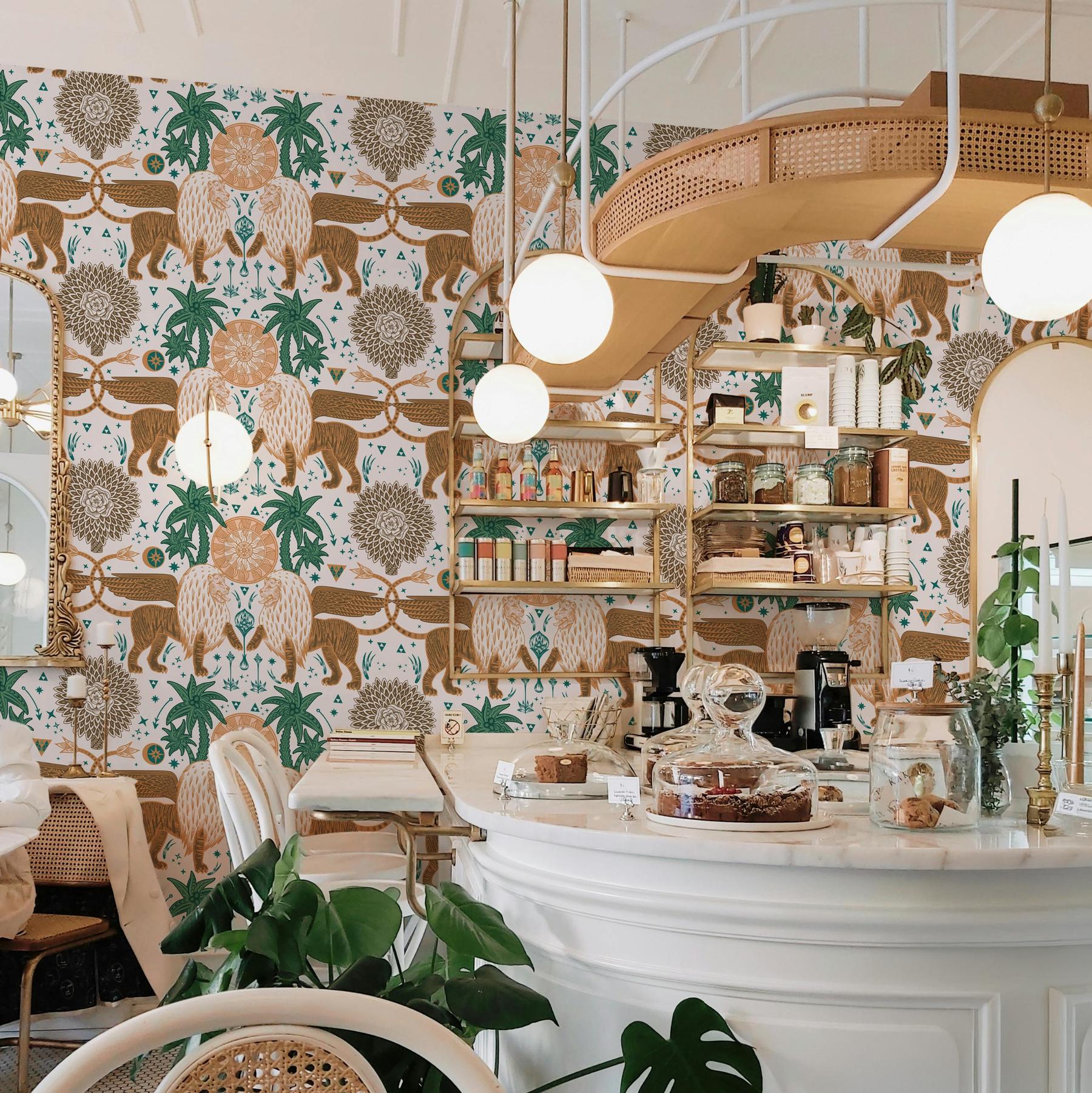 Mystical Winged Lions Wallpaper Mural