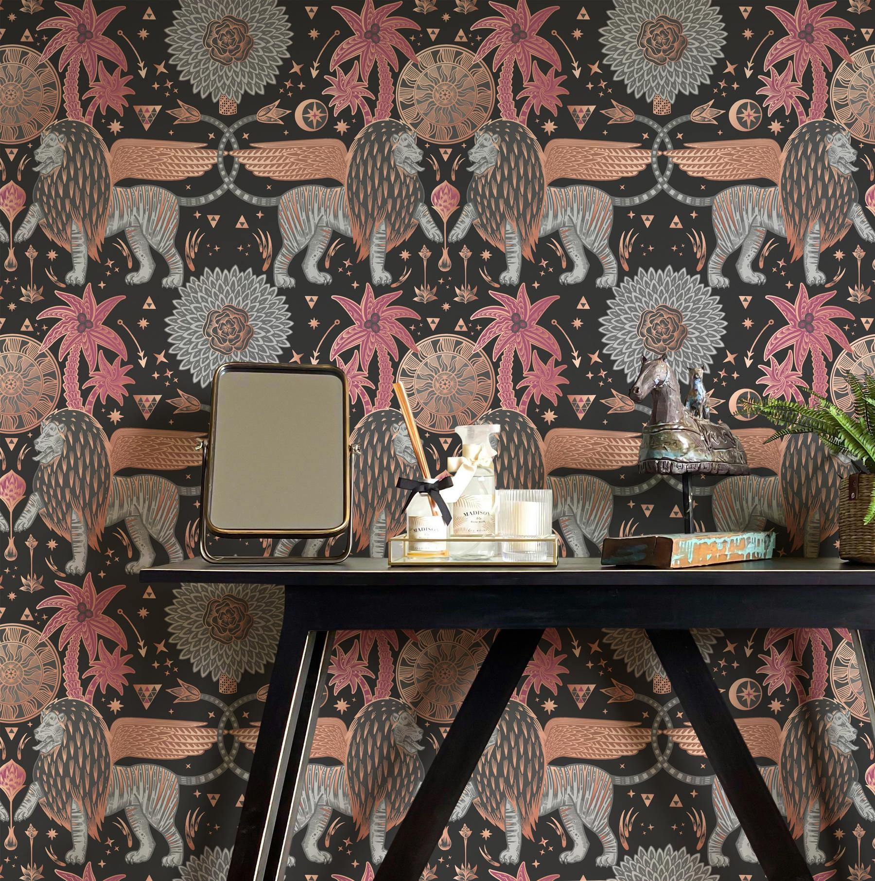 Mystical Winged Lions Wallpaper Mural