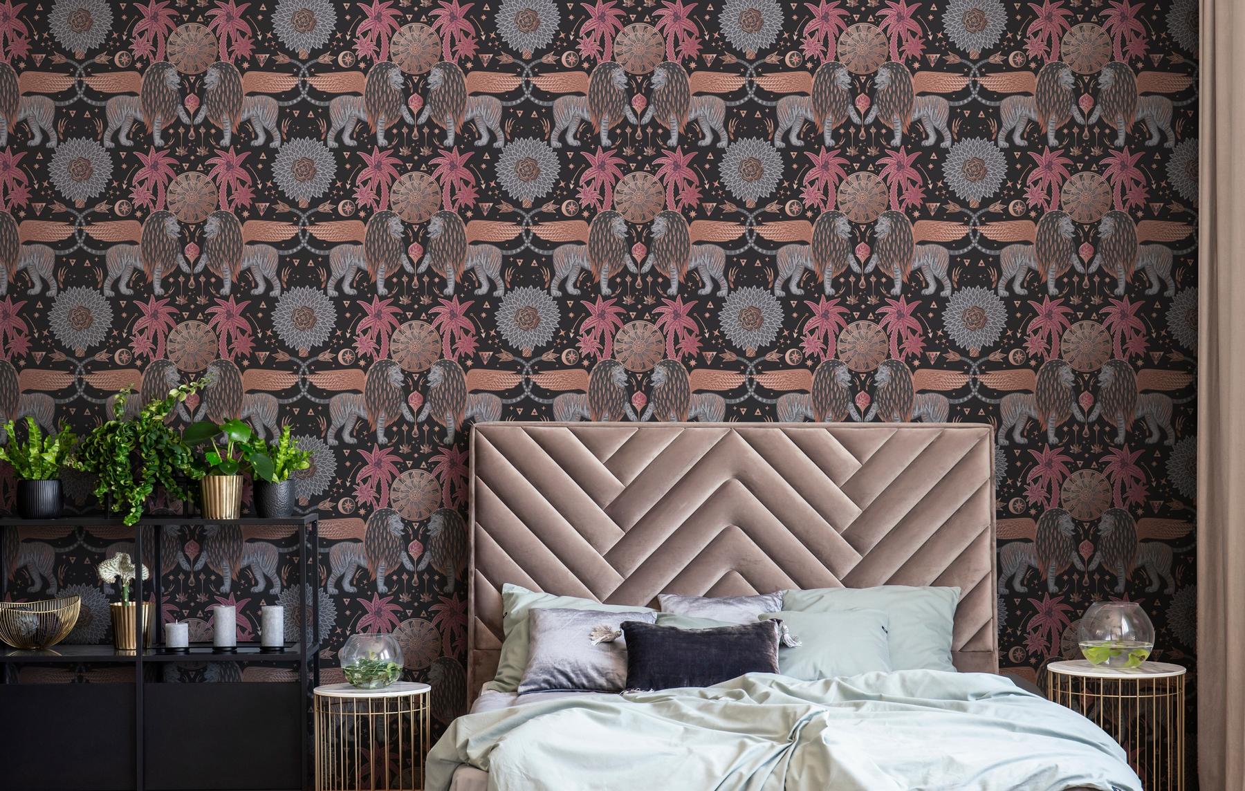 Mystical Winged Lions Wallpaper Mural