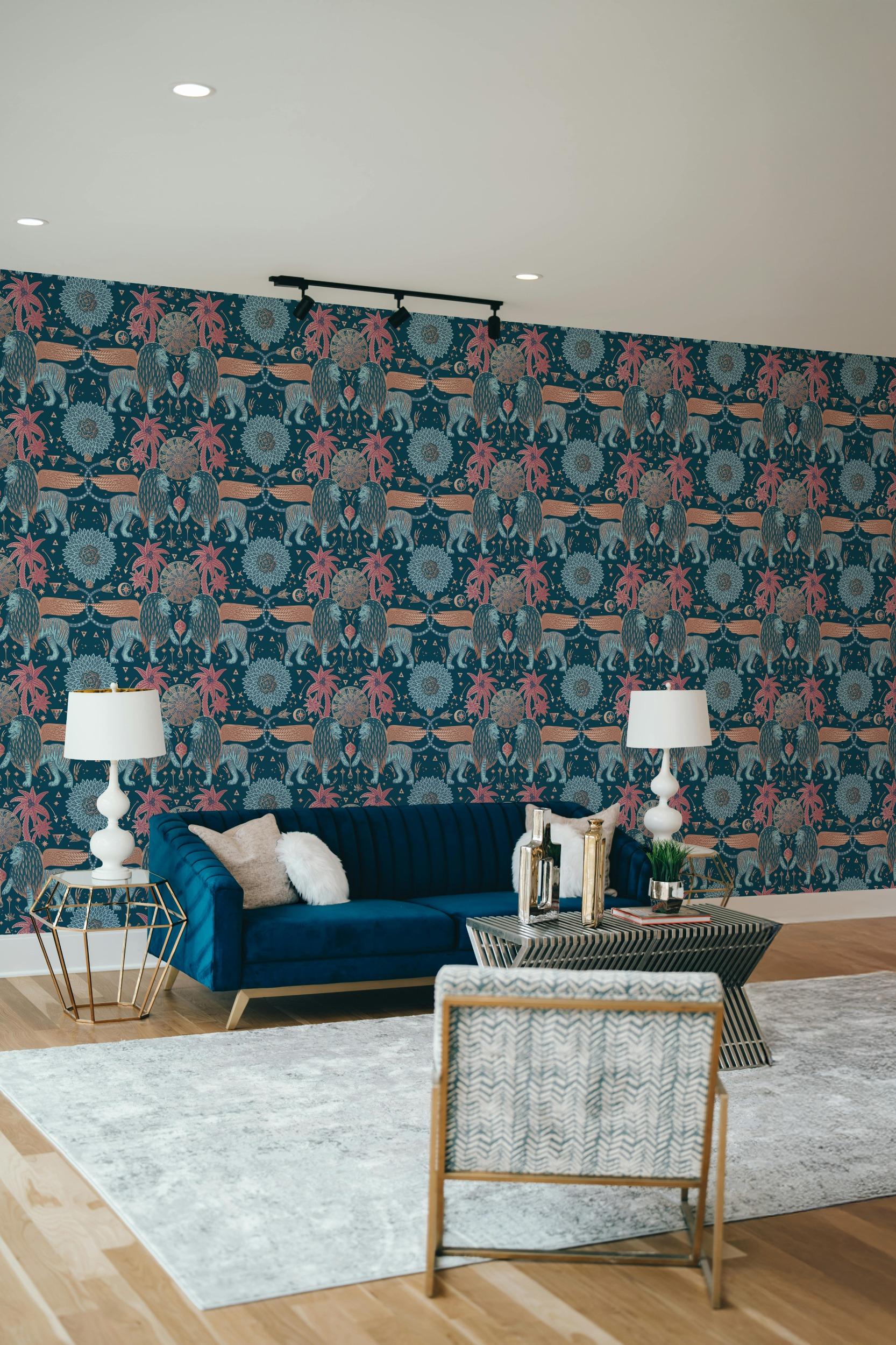 Mystical Winged Lions Wallpaper Mural