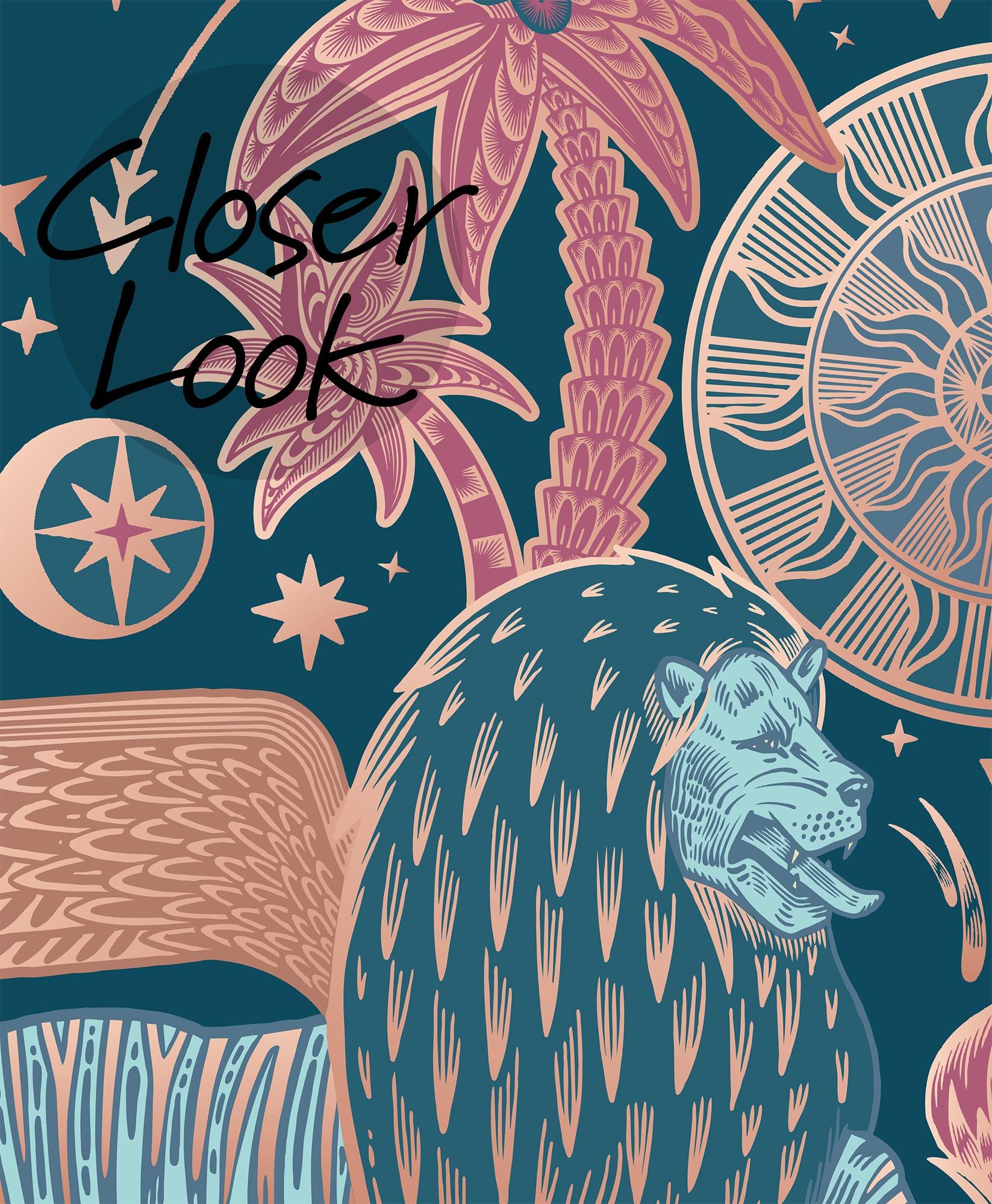 Mystical Winged Lions Wallpaper Mural