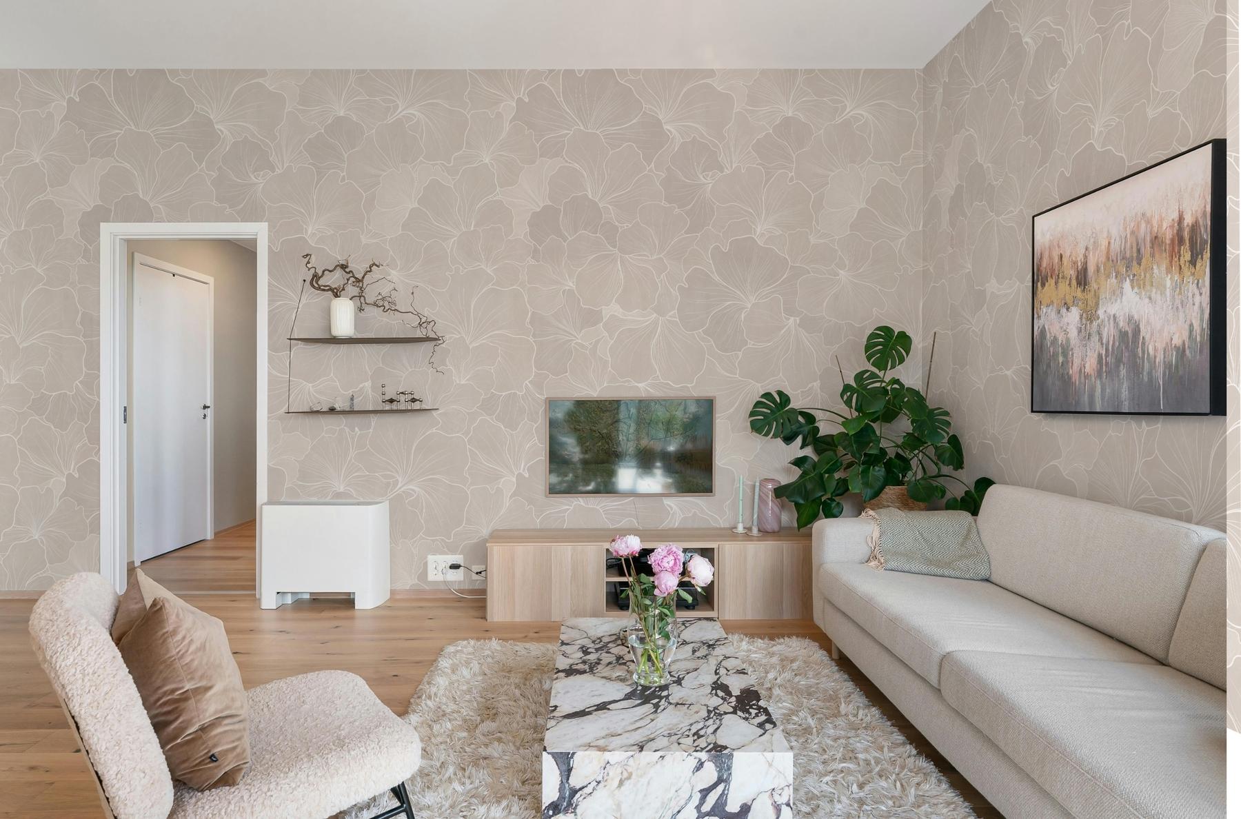 Modern Gingko Leaf Wallpaper Mural