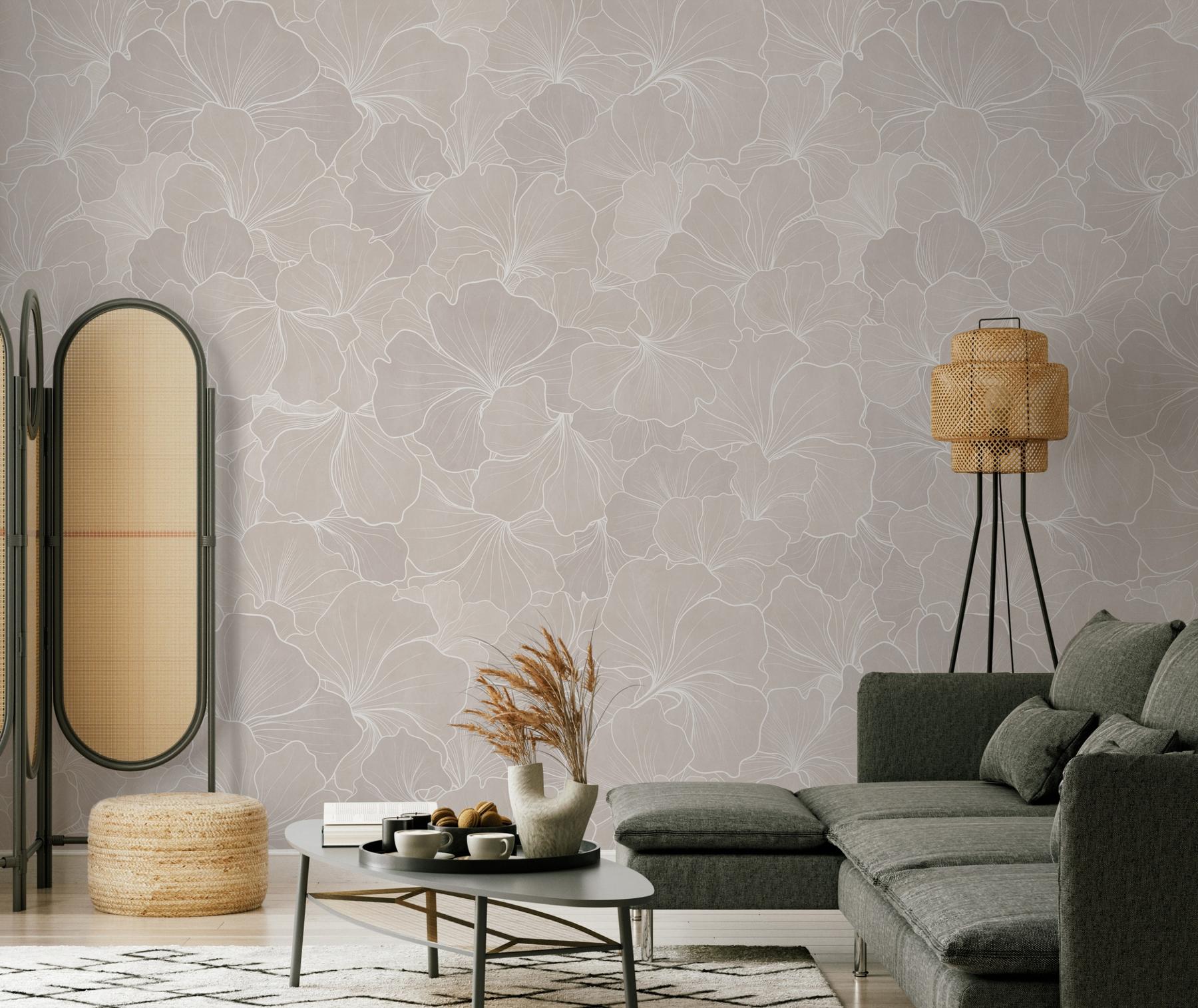 Modern Gingko Leaf Wallpaper Mural