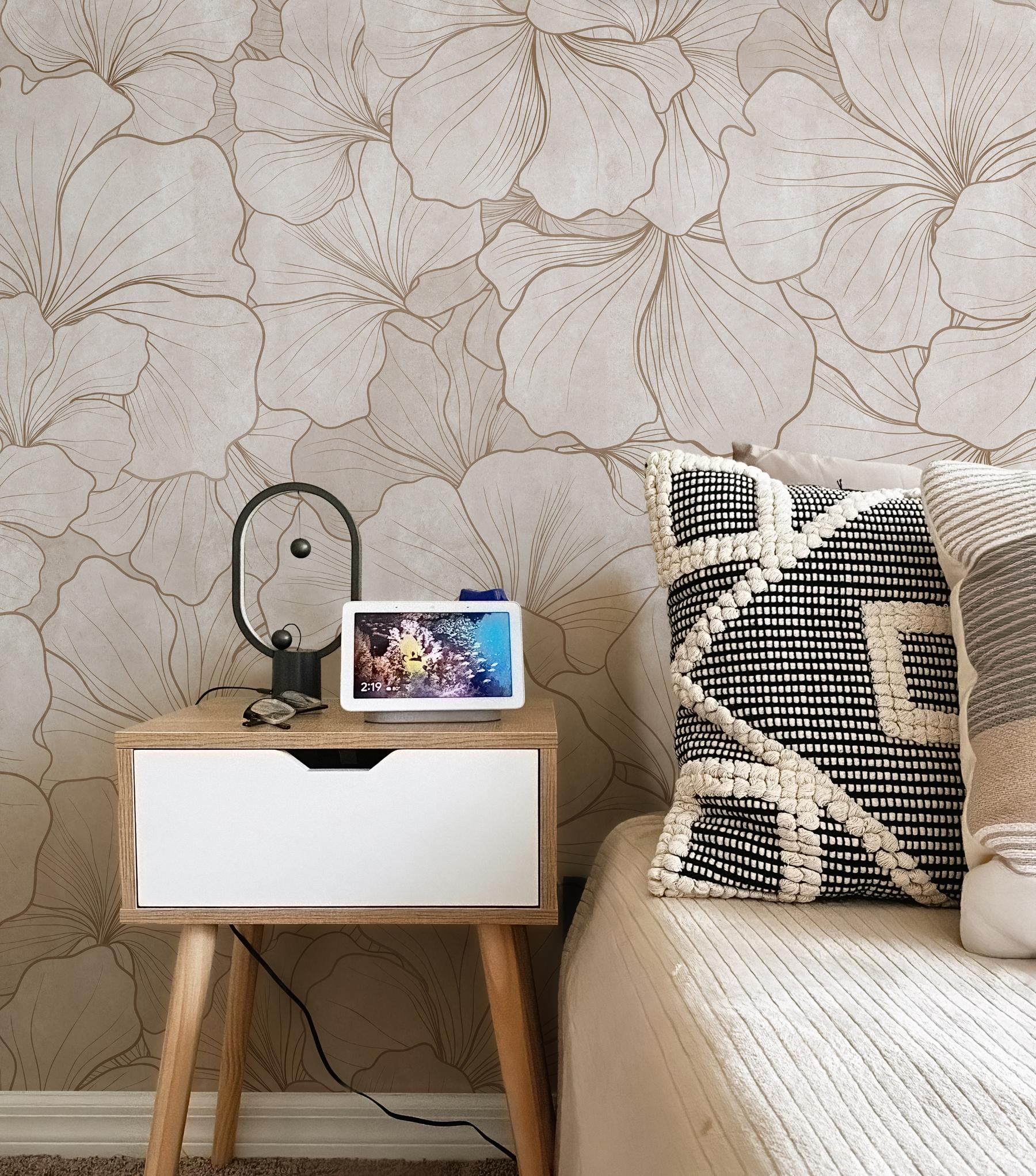 Modern Gingko Leaf Wallpaper Mural
