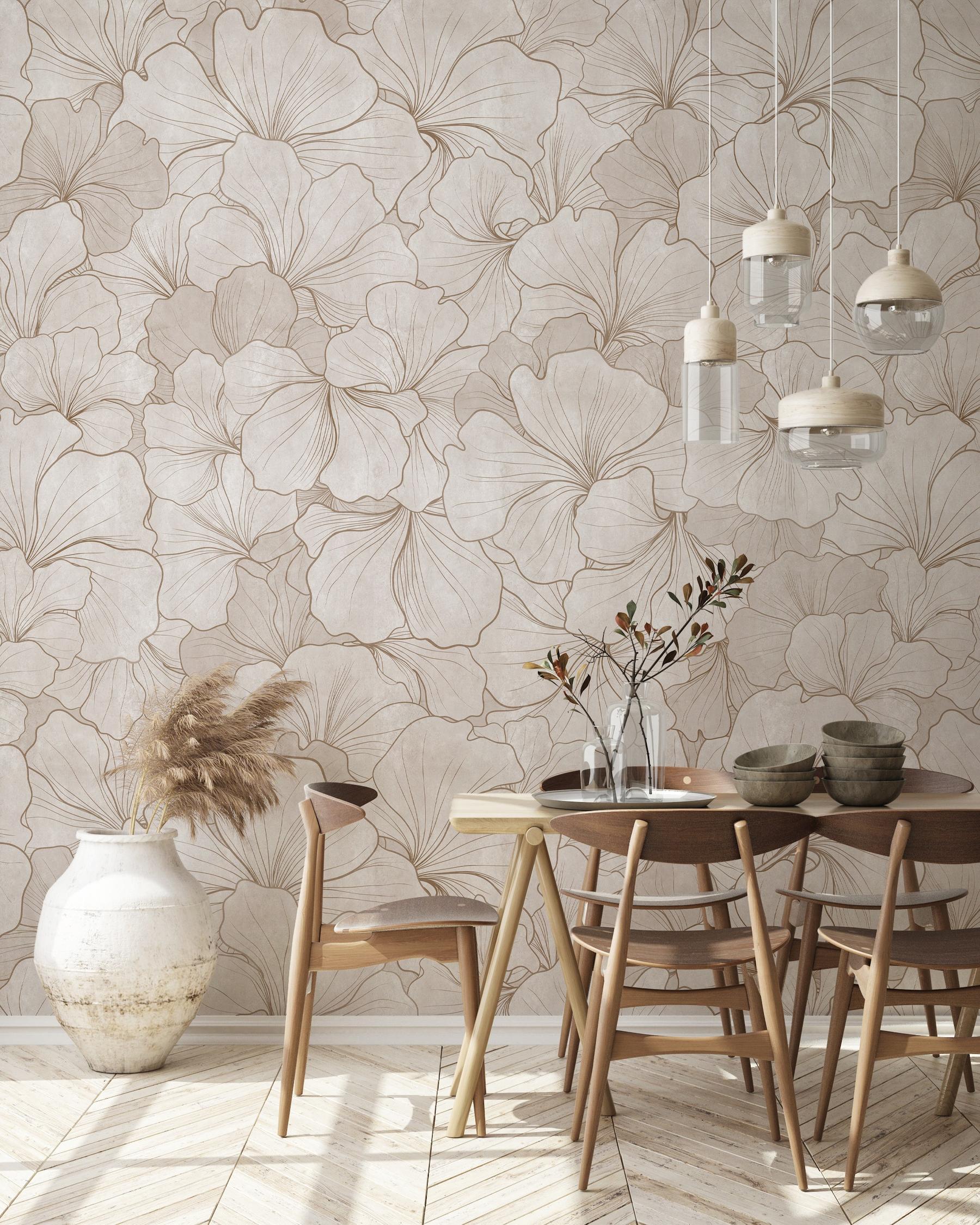 Modern Gingko Leaf Wallpaper Mural