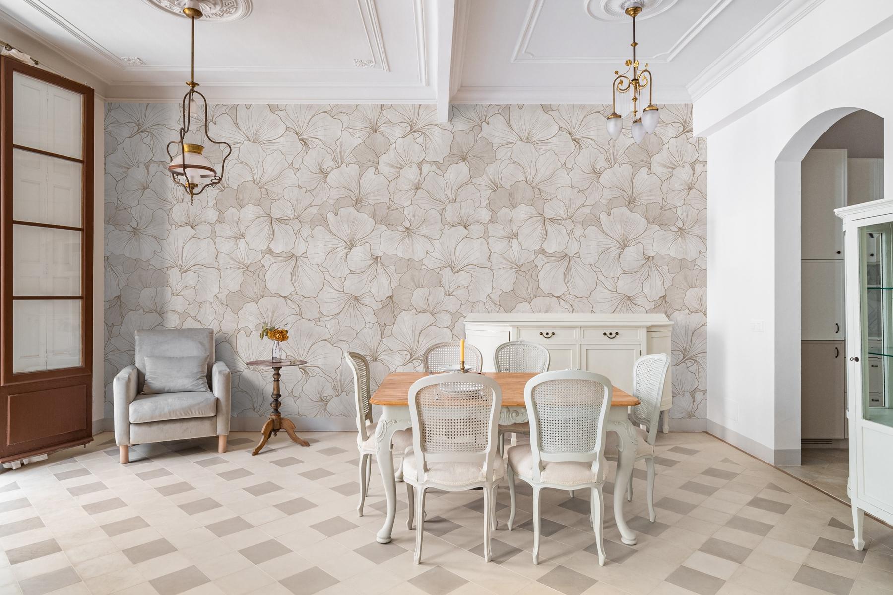 Modern Gingko Leaf Wallpaper Mural