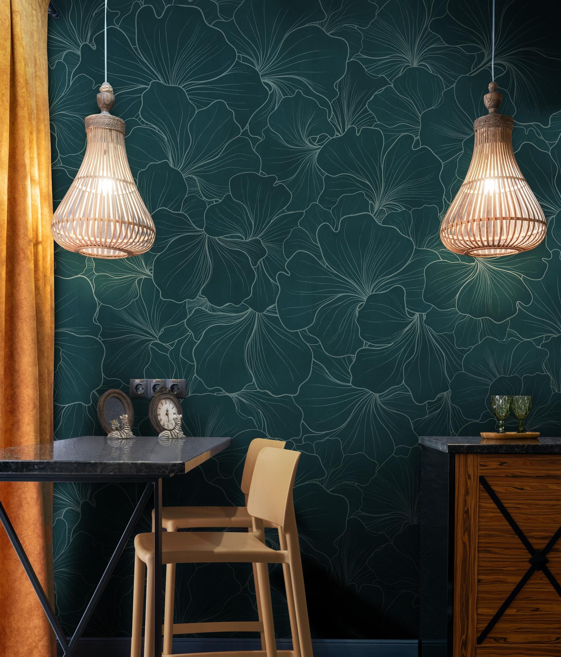 Modern Gingko Leaf Wallpaper Mural