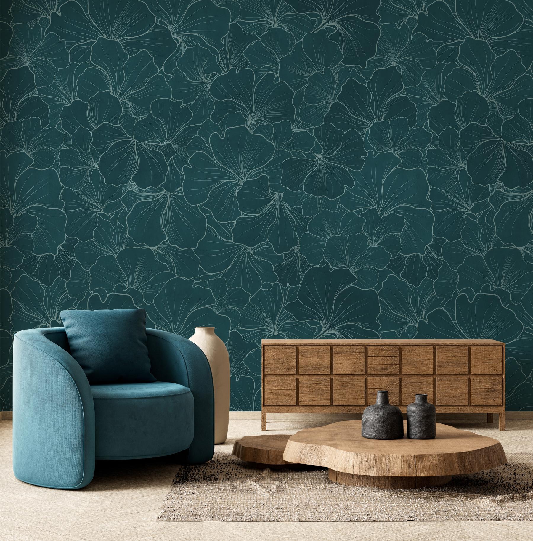 Modern Gingko Leaf Wallpaper Mural
