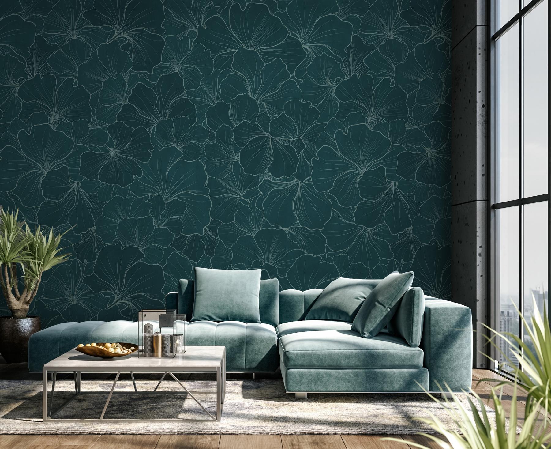 Modern Gingko Leaf Wallpaper Mural
