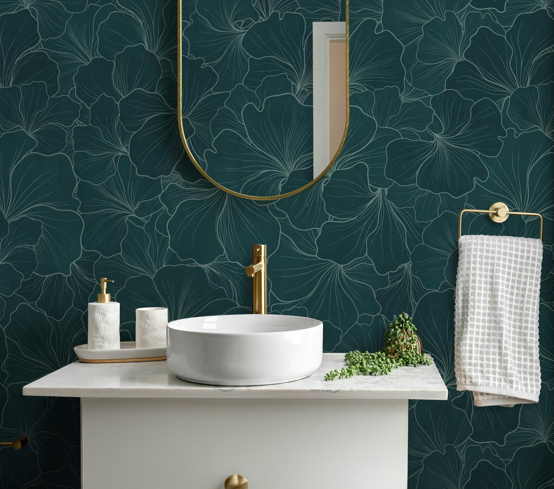 Modern Gingko Leaf Wallpaper Mural