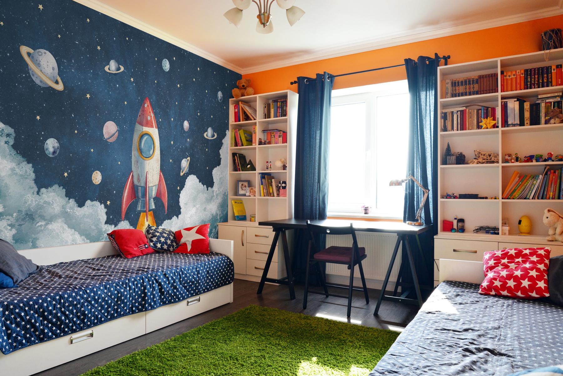 Kids Rocket Ship Cosmic Wallpaper Mural