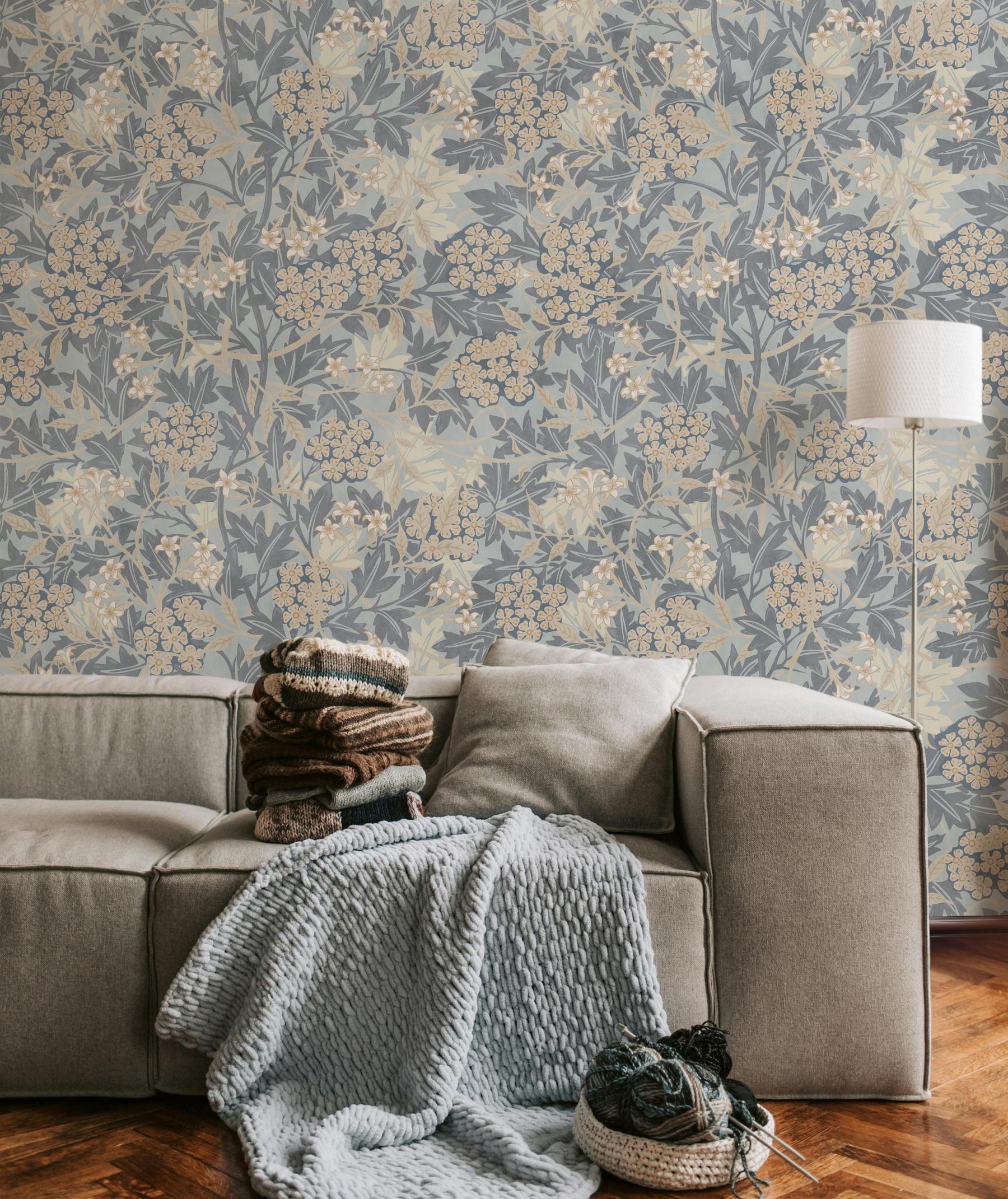 Classic Botanical Floral Foliage Wallpaper Mural