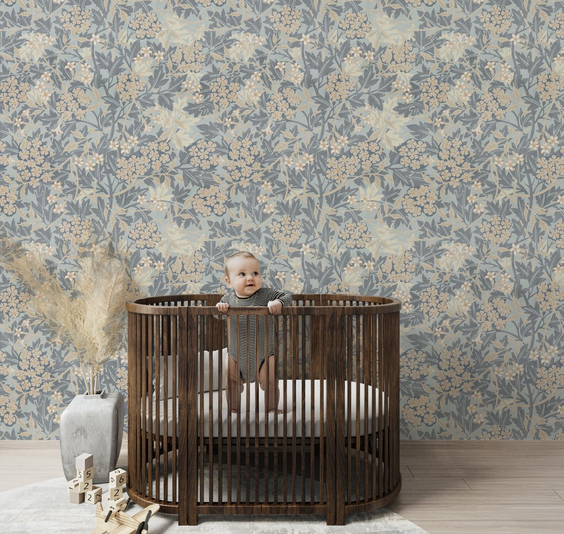 Classic Botanical Floral Foliage Wallpaper Mural