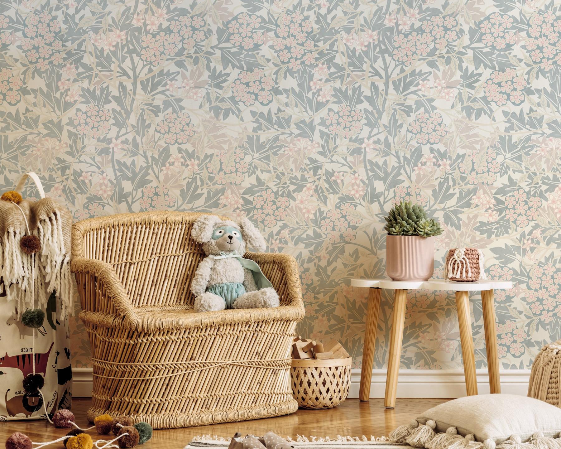 Kids Soft Pastel Botanical Wallpaper Mural