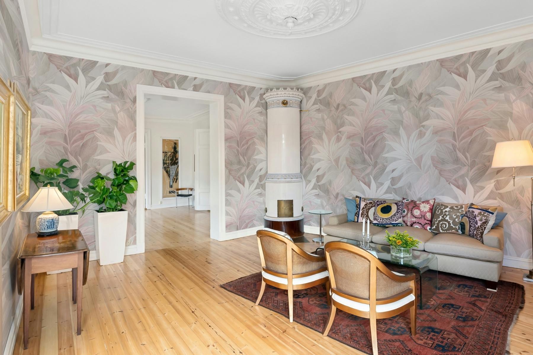 Elegant Pastel Color Lily Leaves Wallpaper Mural