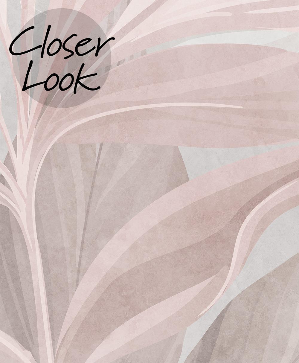 Elegant Pastel Color Lily Leaves Wallpaper Mural