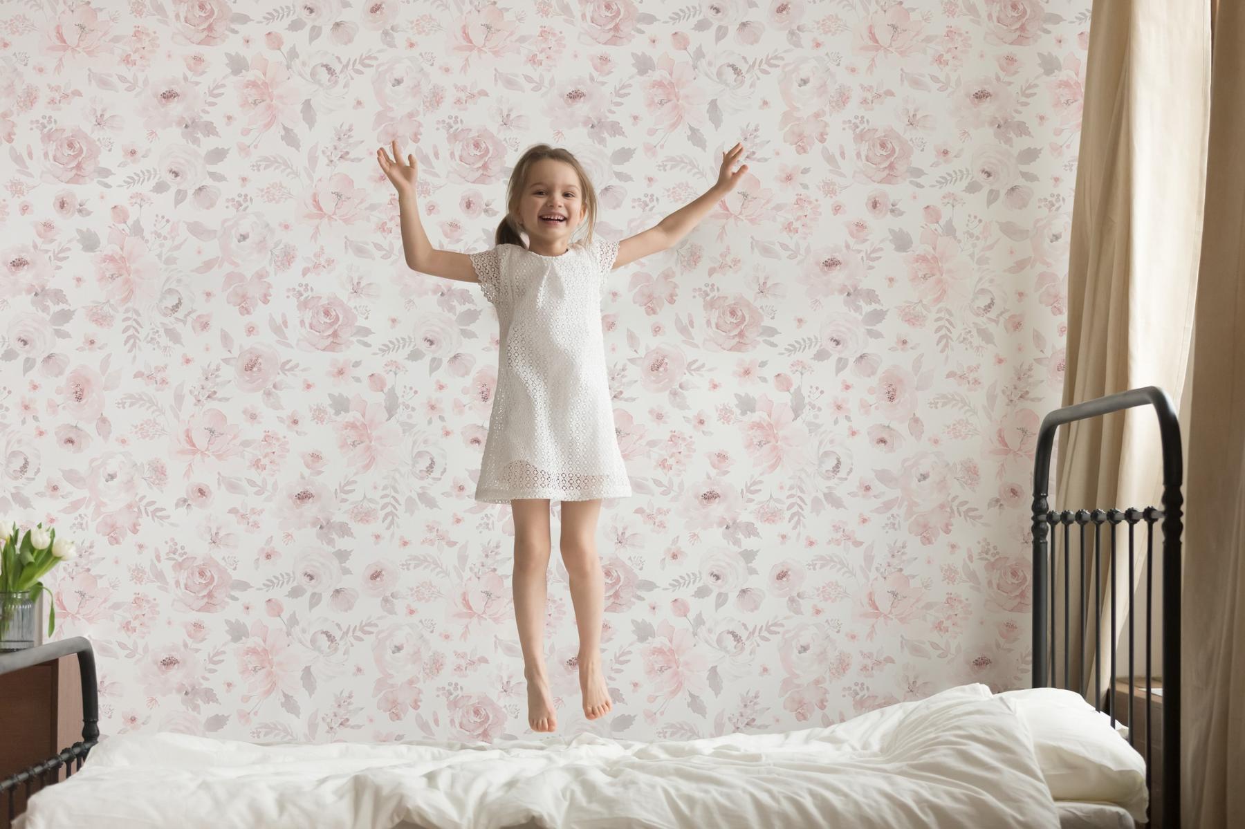 Kids Soft English Floral Wallpaper Mural