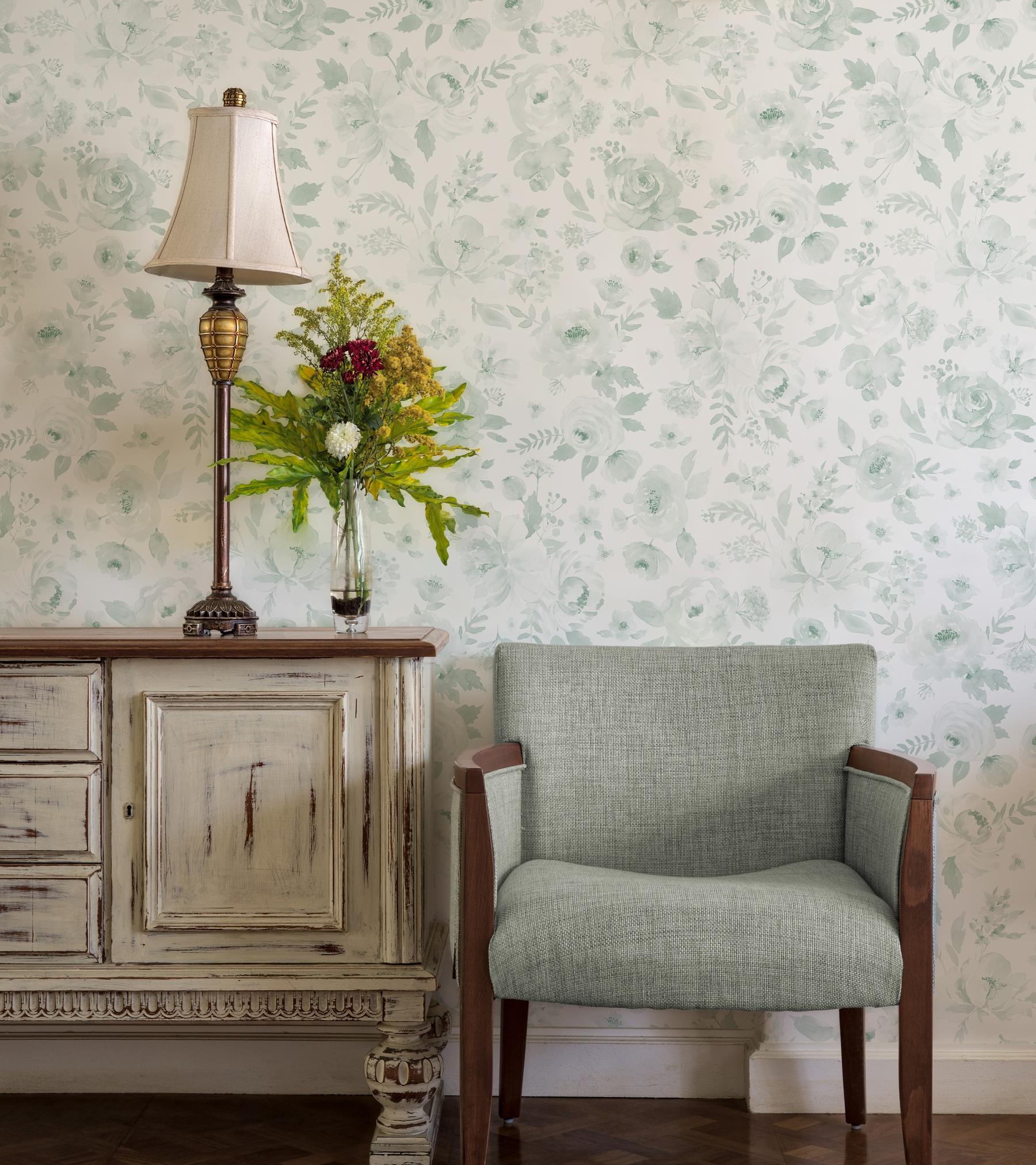 Elegant Soft English Floral Wallpaper Mural