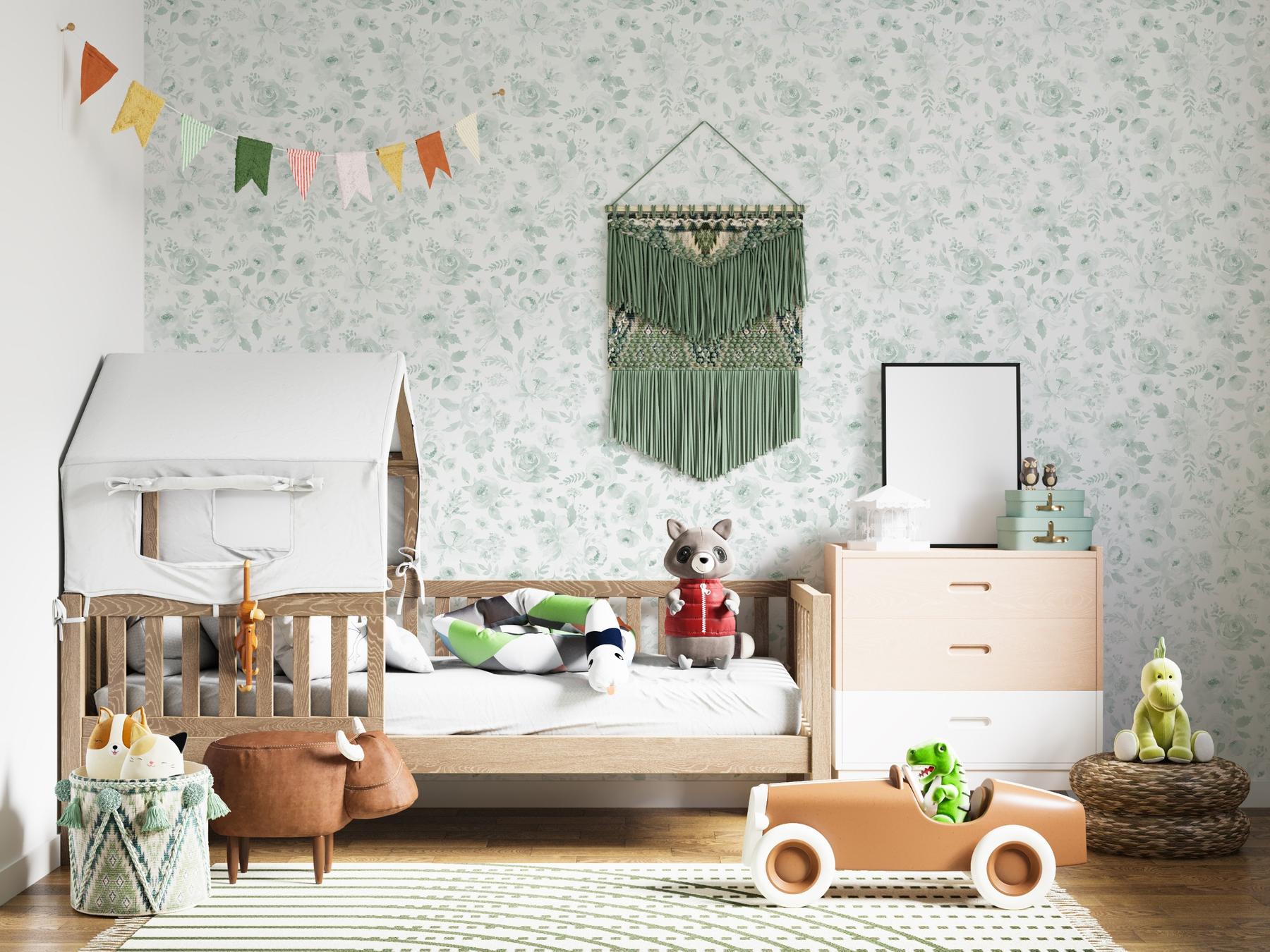 Elegant Soft English Floral Wallpaper Mural