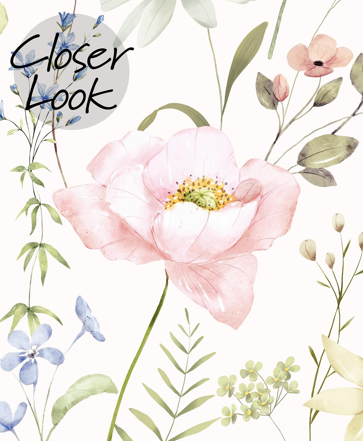 Kids Colorful Wildflower Garden and Butterflies Wallpaper Mural