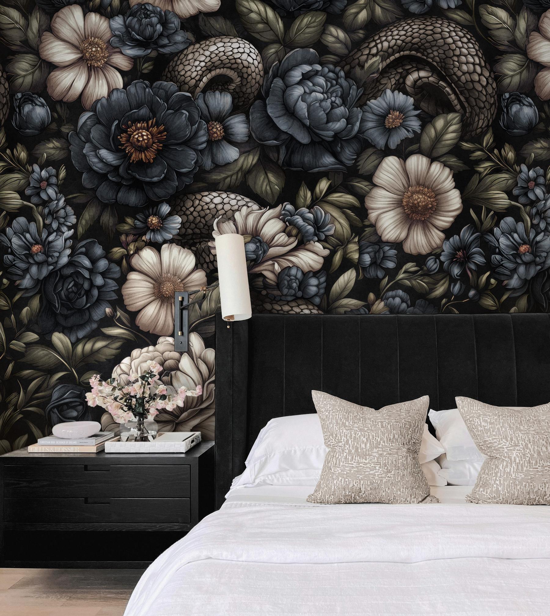 Gothic Serpent Flowers Wallpaper Mural