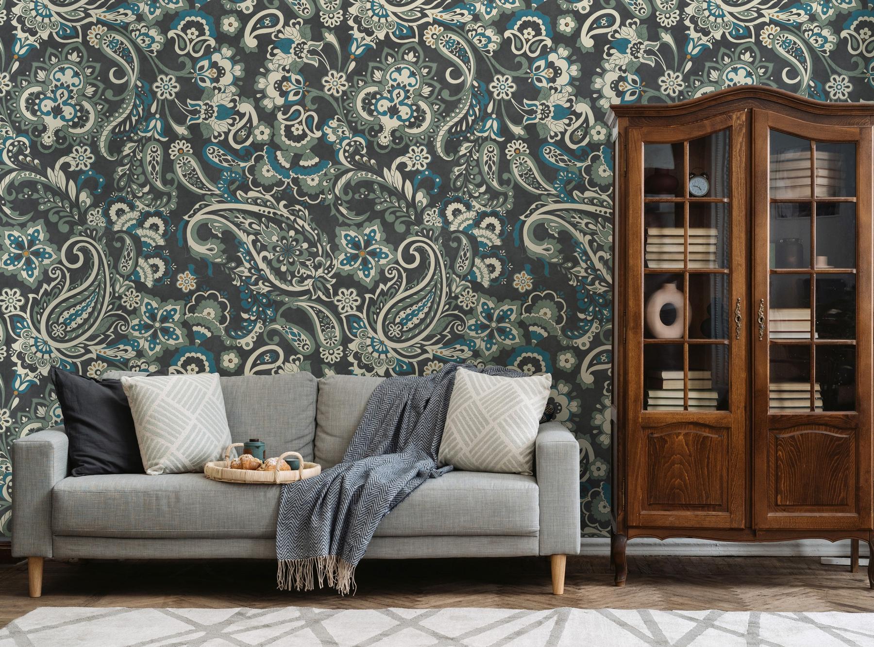 Vintage Floral Paisley Wallpaper Mural
