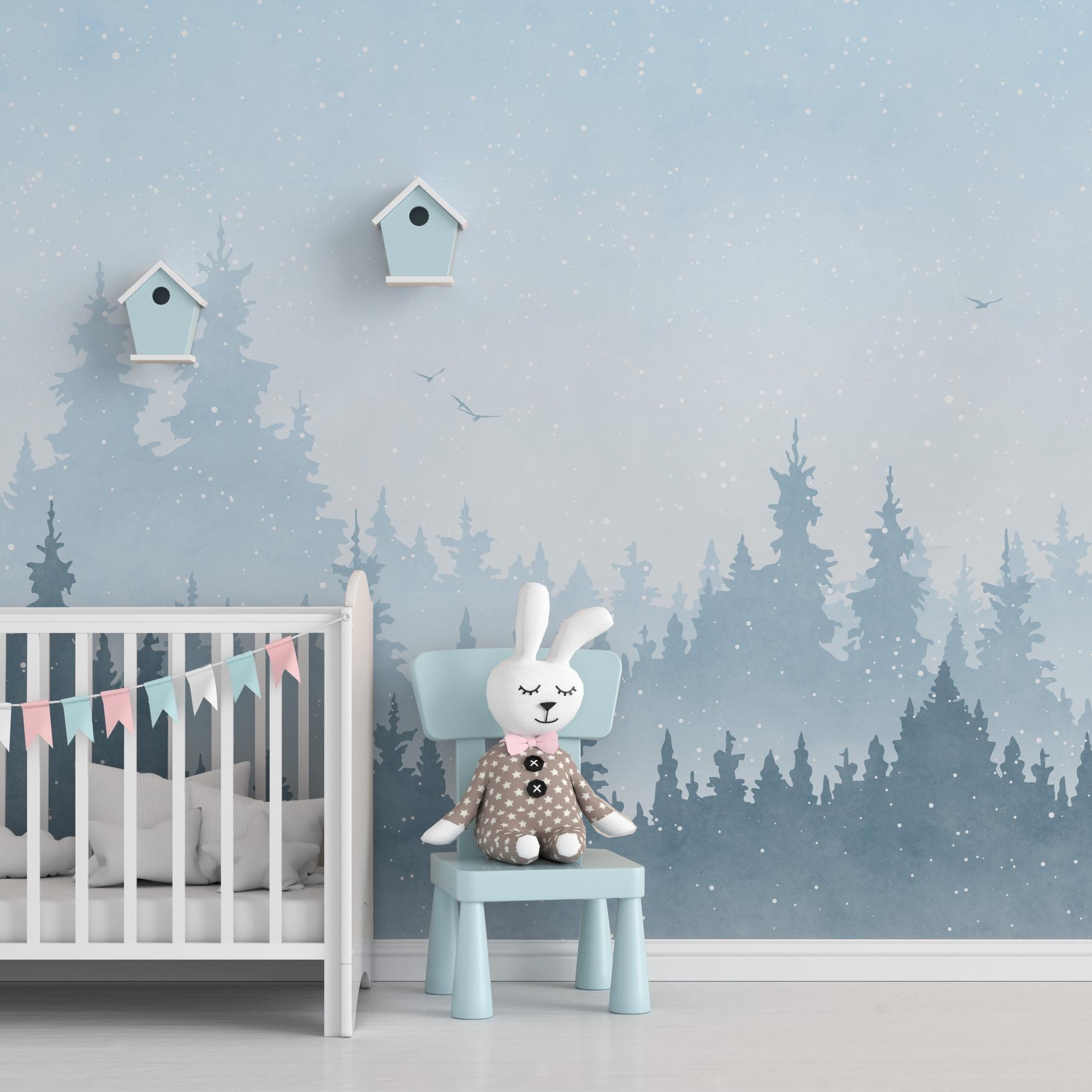 Kids Peaceful Forest Silhouette Wallpaper Mural