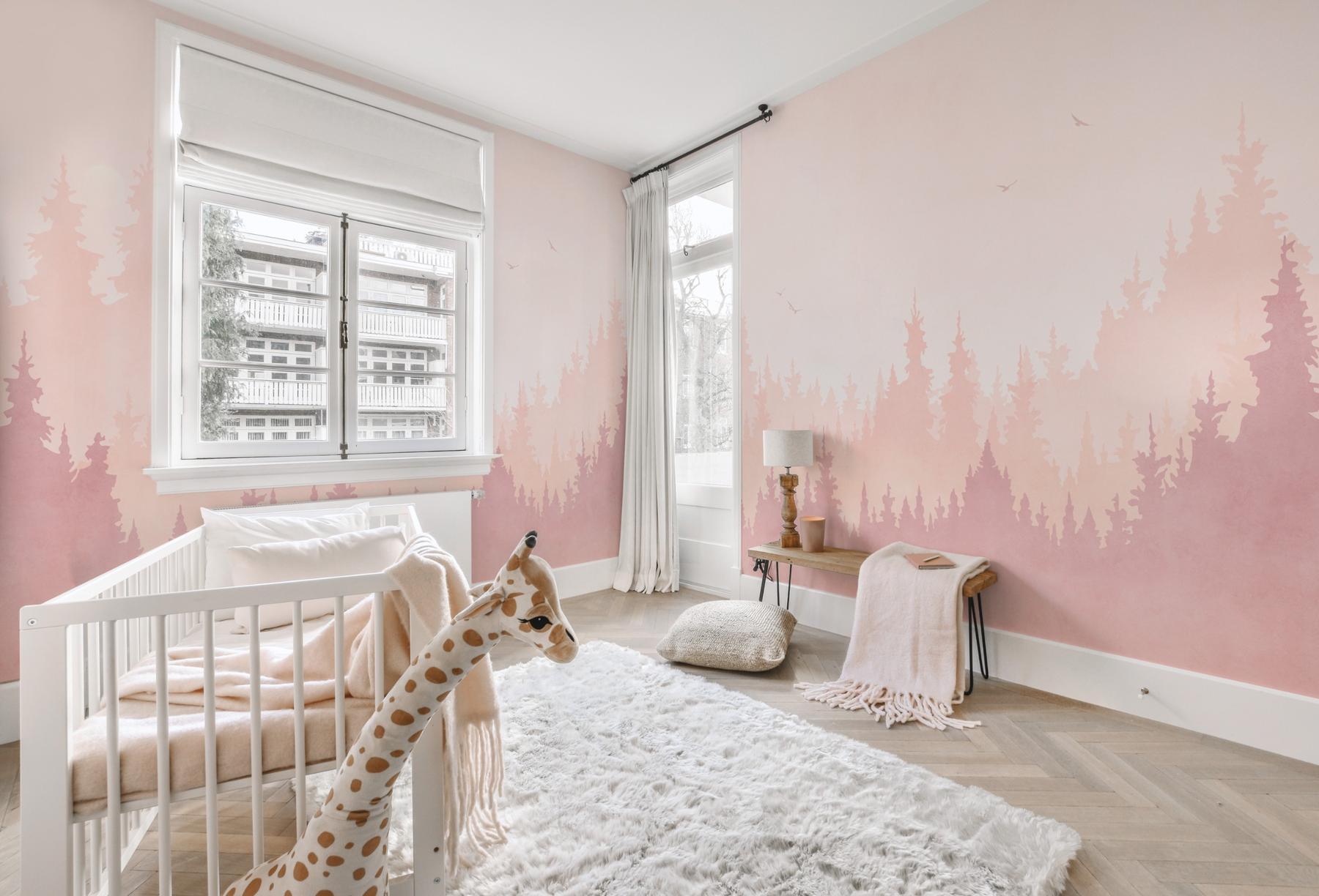 Kids Peaceful Forest Silhouette Wallpaper Mural