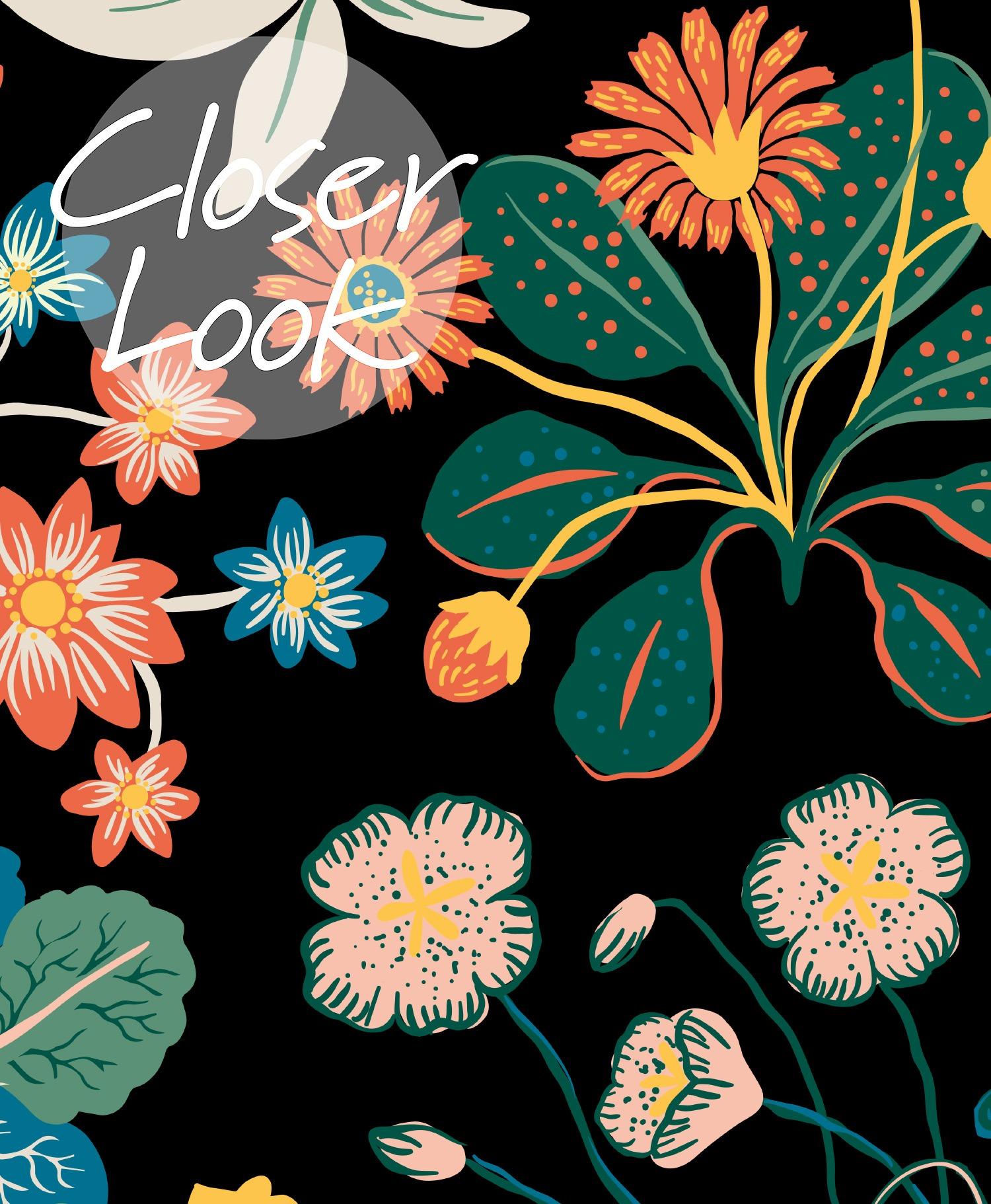 Vintage Dark Botanical Garden Wallpaper Mural