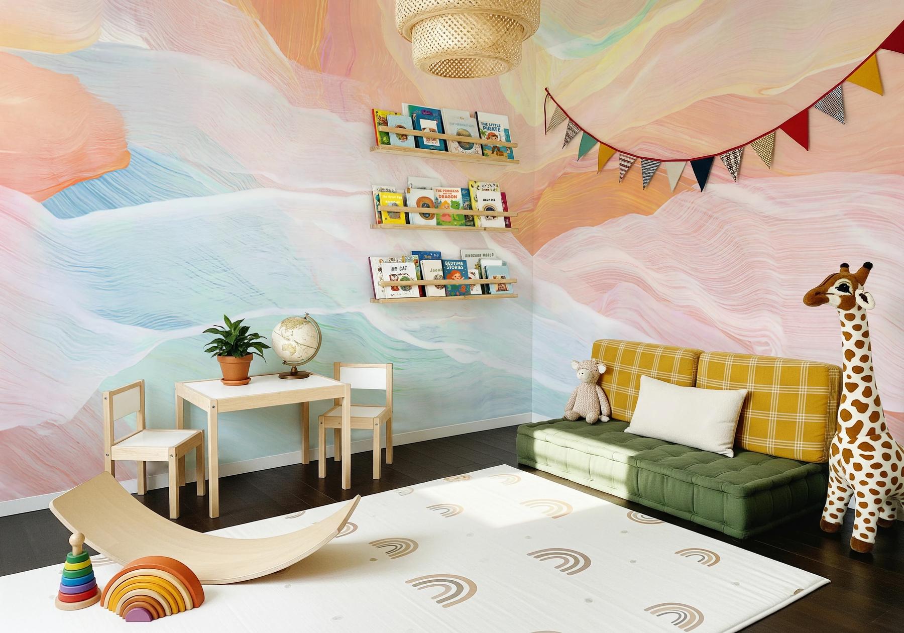 Modern Abstract Wave Wallpaper Mural