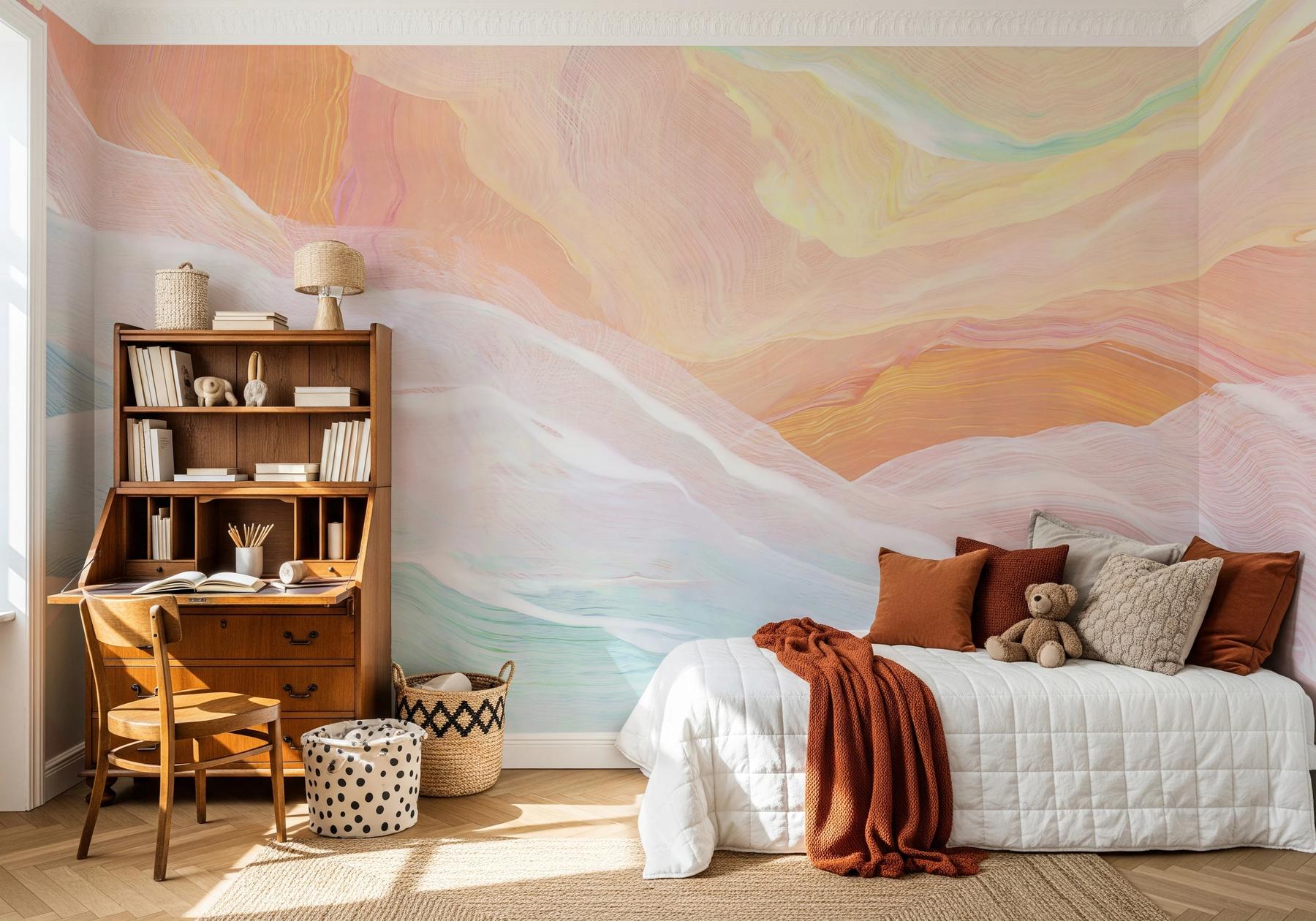 Modern Abstract Wave Wallpaper Mural