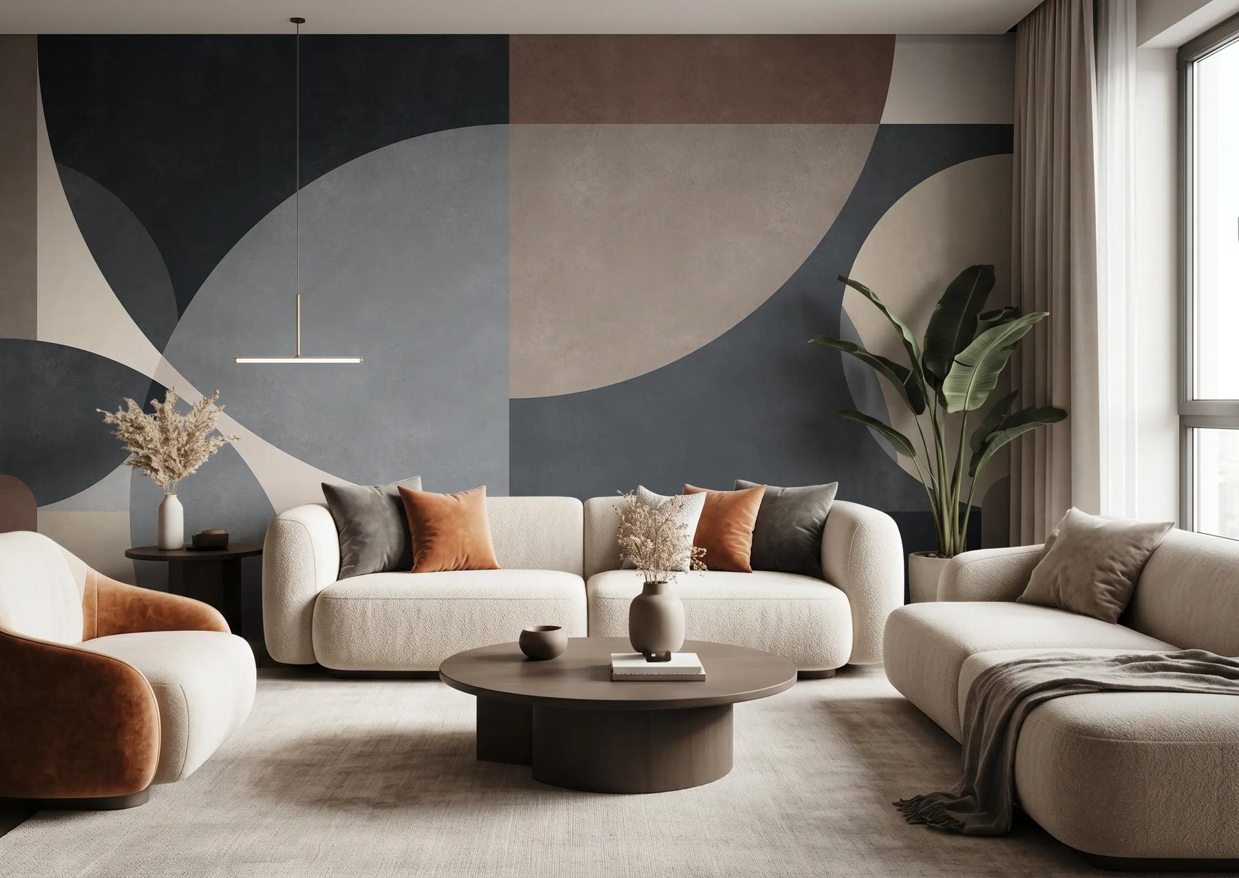 Modern Abstract Geometric Shapes Wallpaper Mural