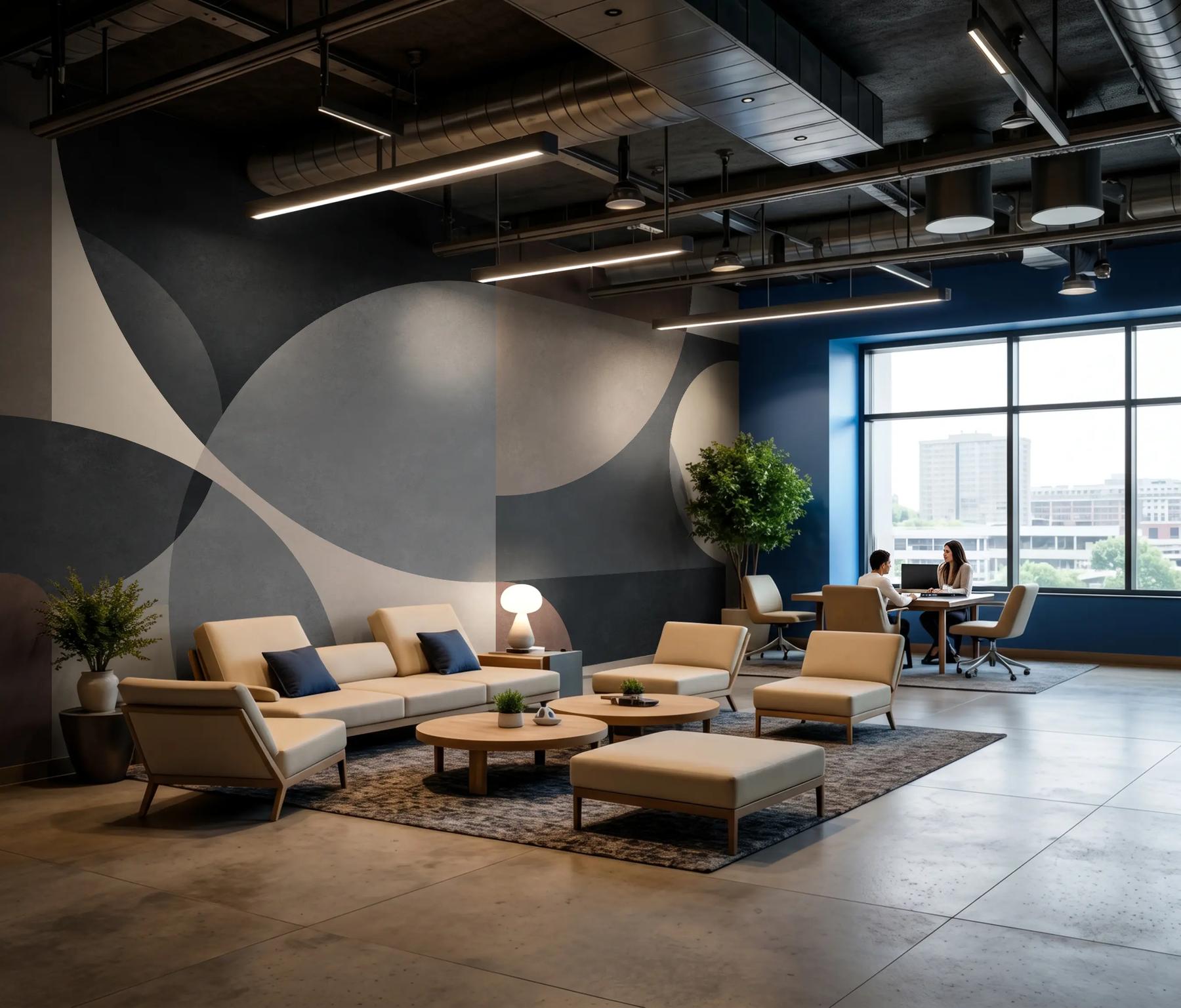 Modern Abstract Geometric Shapes Wallpaper Mural