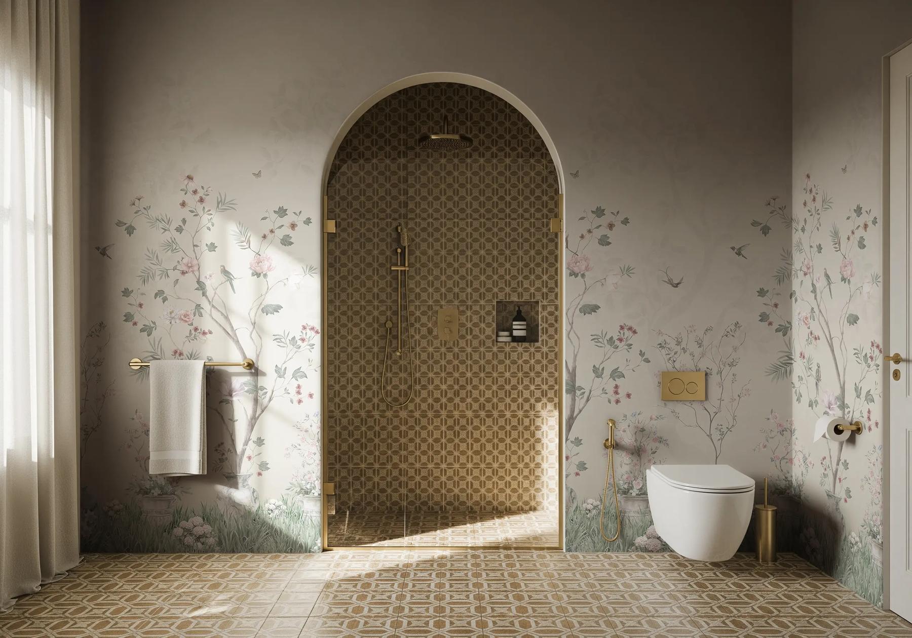 Soft Chinoiserie Floral Garden Wallpaper Mural