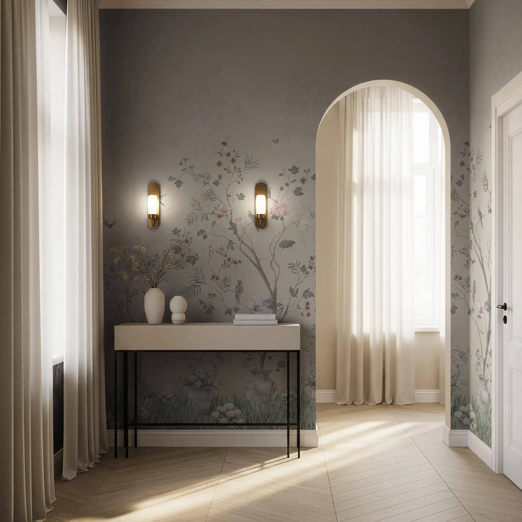 Soft Chinoiserie Floral Garden Wallpaper Mural