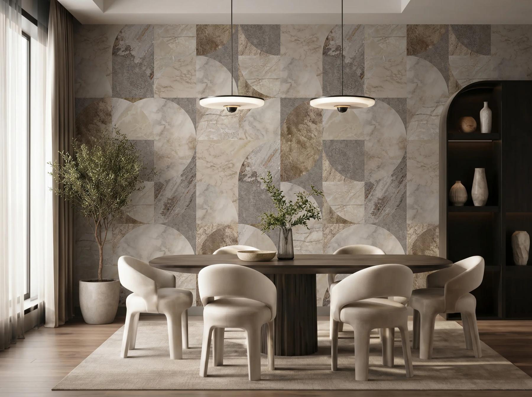Modern Abstract Geometric Marble Wallpaper Mural