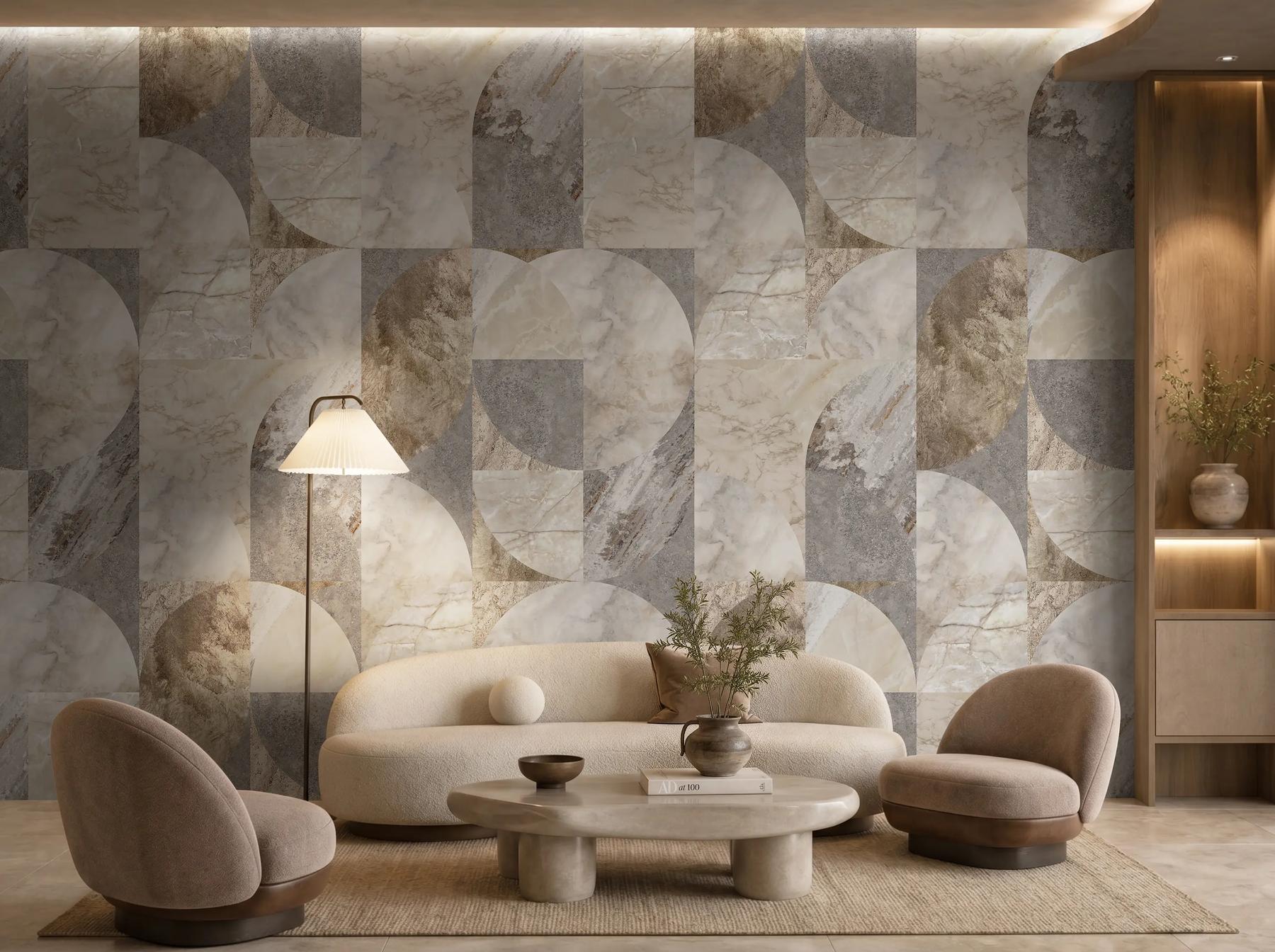 Modern Abstract Geometric Marble Wallpaper Mural