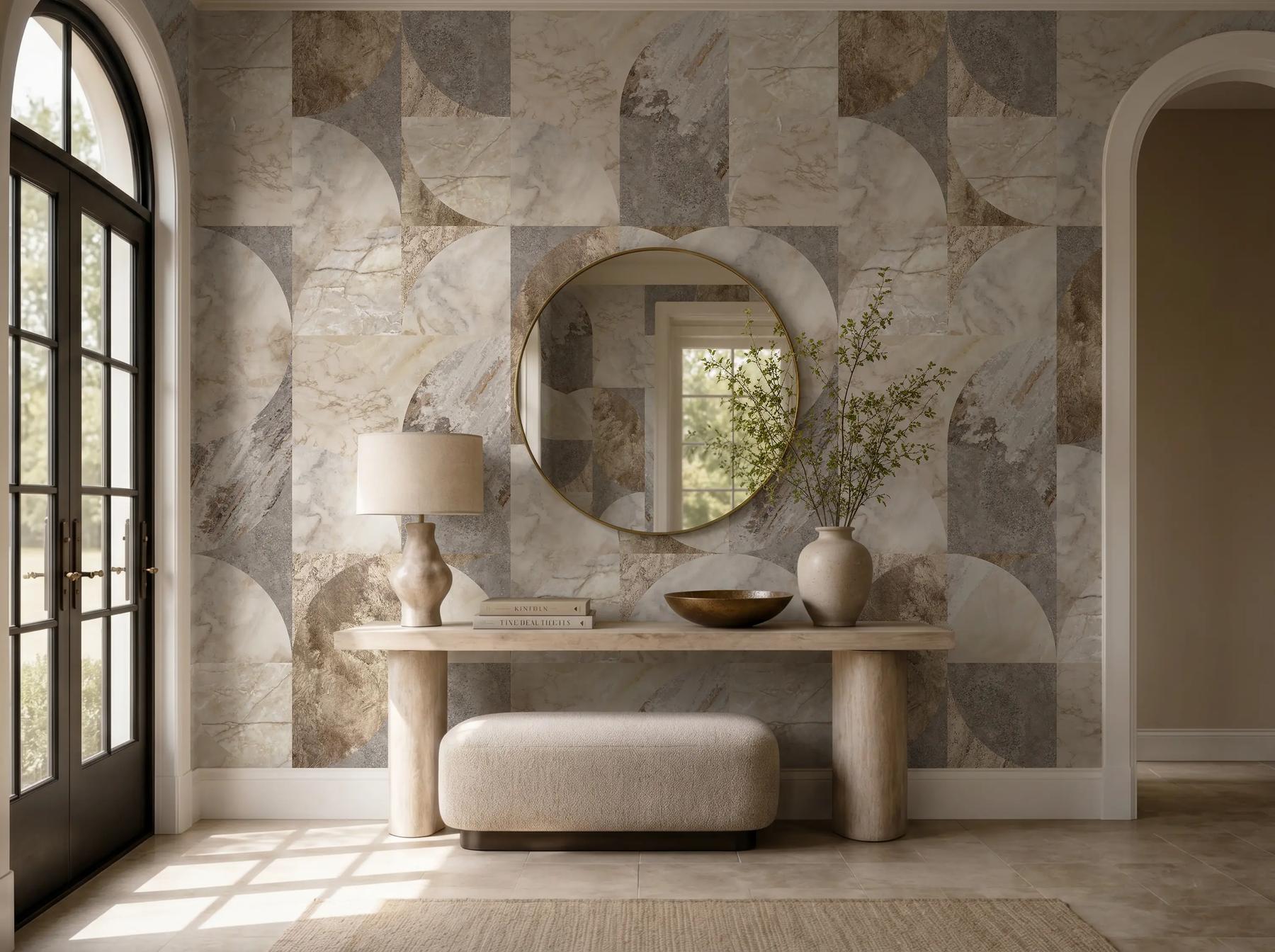 Modern Abstract Geometric Marble Wallpaper Mural