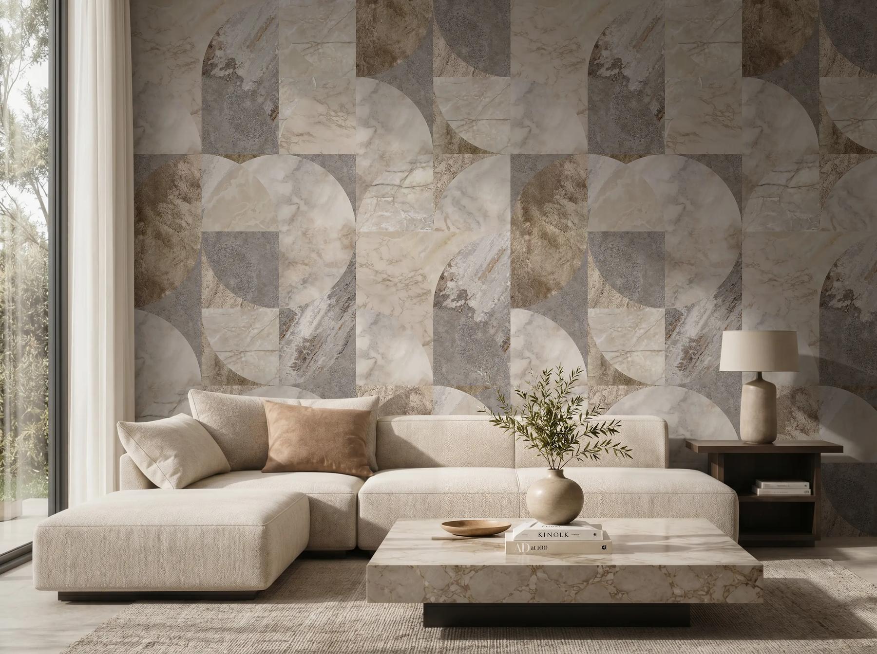 Modern Abstract Geometric Marble Wallpaper Mural